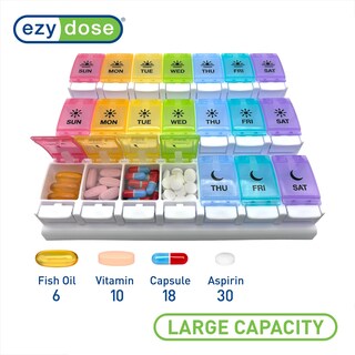 Foto 2 | Pastillero Ezy Dose Planificador Semanal De Medicamentos Para 7 Días Rainbow - Venta Internacional.