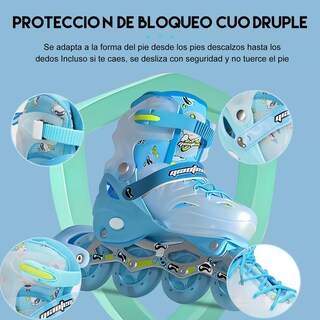 Foto 3 | Patines En Linea Profesionales Talla M+equipo De Protección Eo Safe Imports Esi-13069 Multicolor