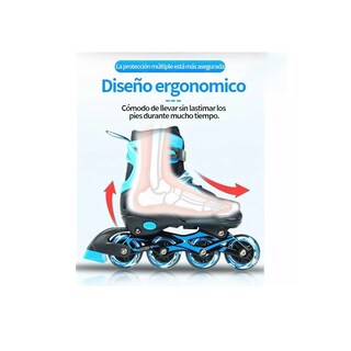 Foto 3 | Par Patines En Línea Mediano Eo Safe Imports Esi-13067 Multicolor