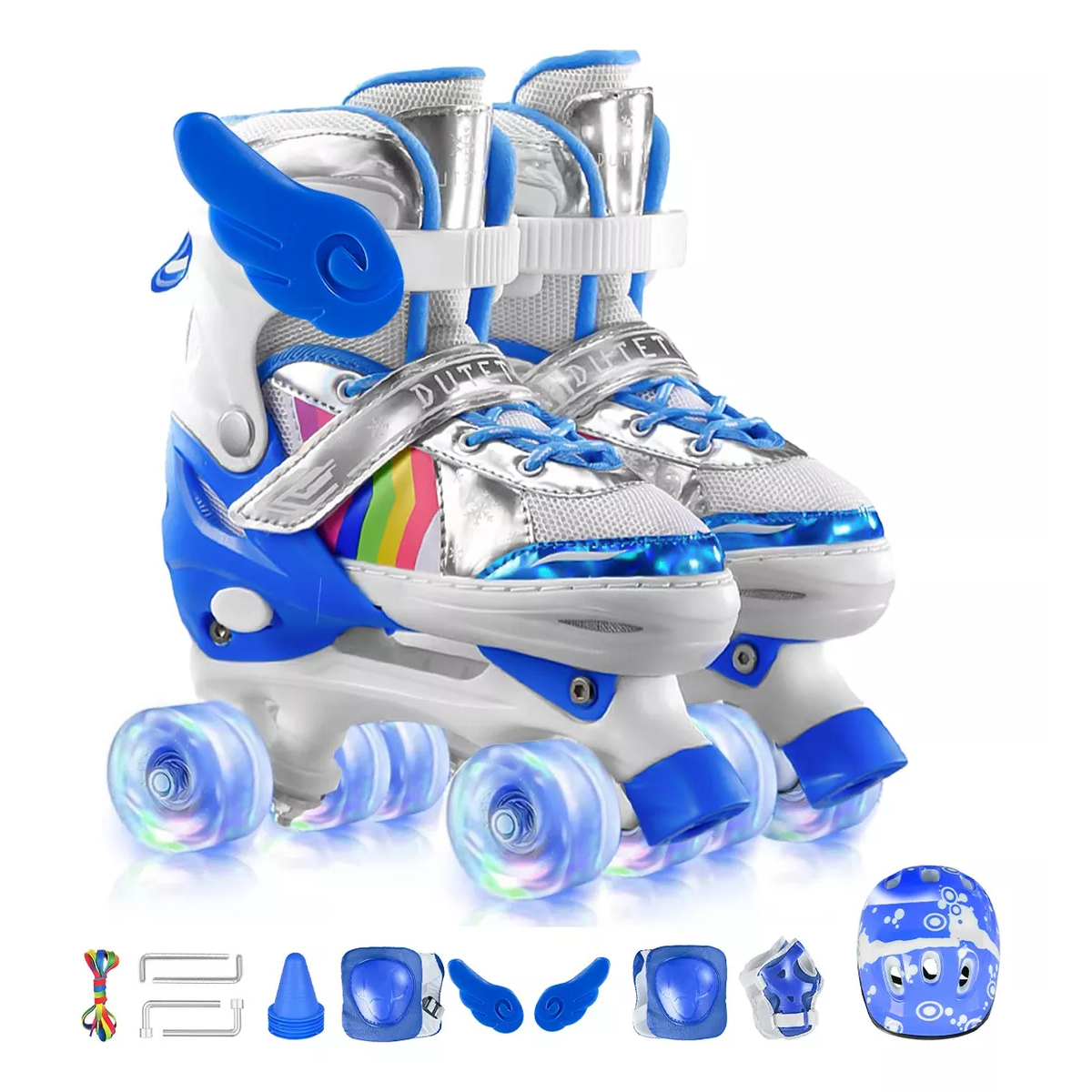 Foto 2 pulgar | Patines 4 Ruedas Talla Ajustable Niño Niña Luz Led Talla M Eo Safe Imports Esi-13066 Multicolor