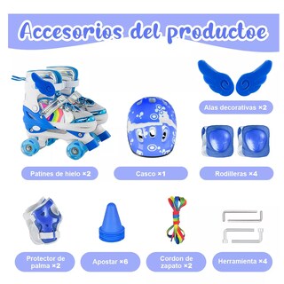 Foto 3 | Patines 4 Ruedas Talla Ajustable Niño Niña Luz Led Talla M Eo Safe Imports Esi-13066 Multicolor