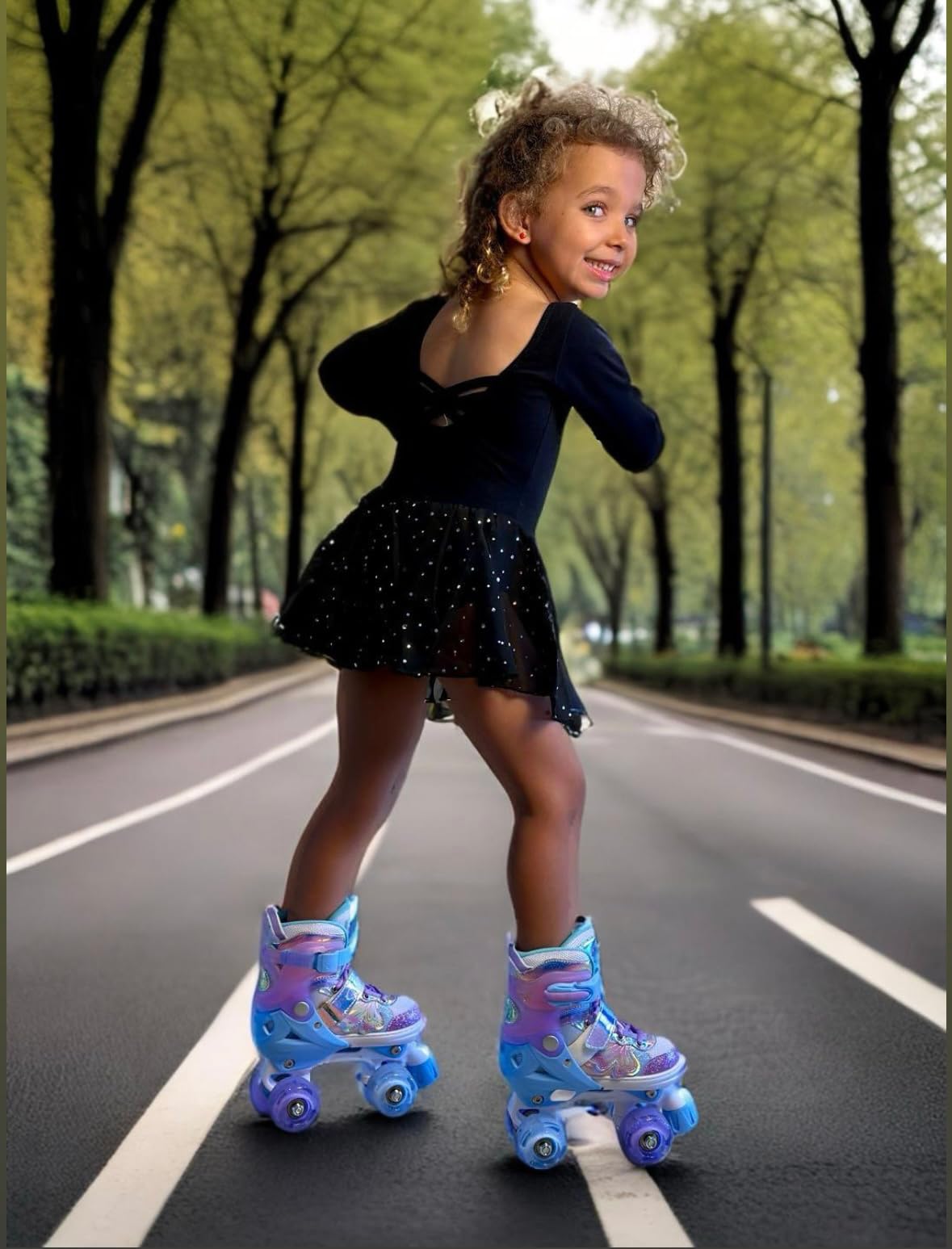 Foto 7 | Patines Nattork Purple Para Niños De 7 A 10 Años Con Ruedas Iluminadas - Venta Internacional.