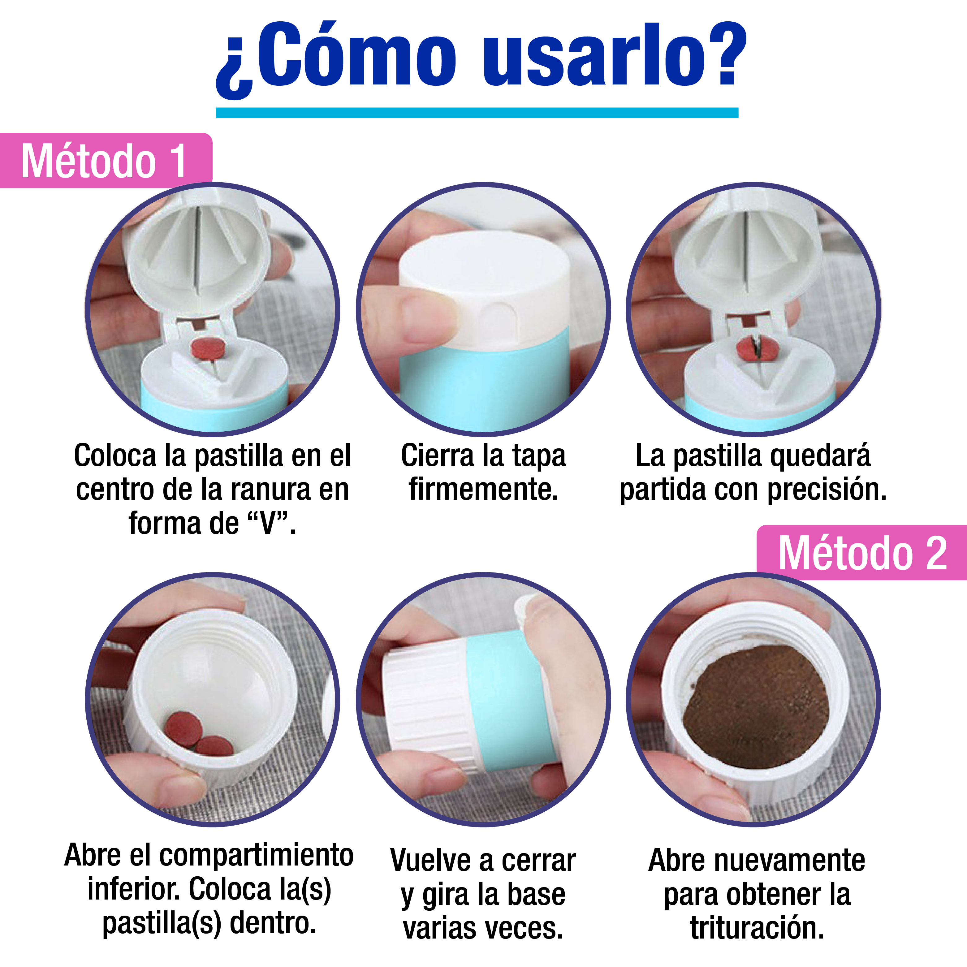 Foto 7 pulgar | Triturador Cortador de Pastillas y Vitaminas Portabs