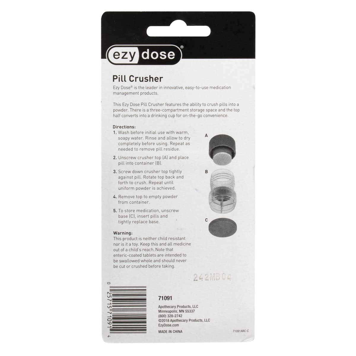 Foto 6 | Pill Crusher Ezy Dose Tritura Píldoras Con Compartimento De Almacenamiento - Venta Internacional.