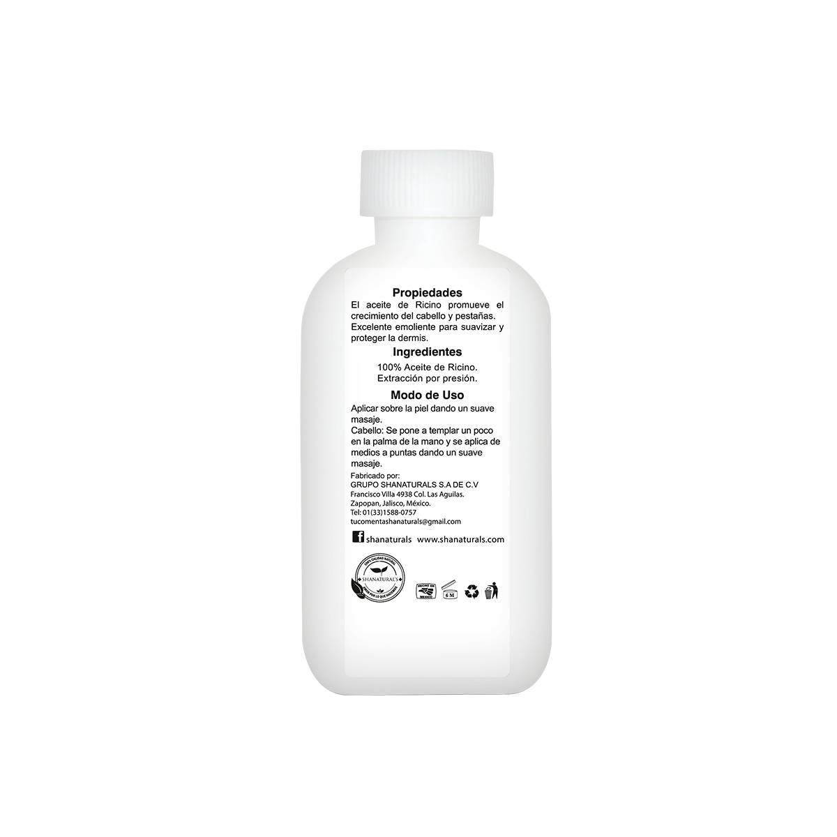 Foto 3 pulgar | Aceite Corporal Shanatural's de Ricino 60 Ml