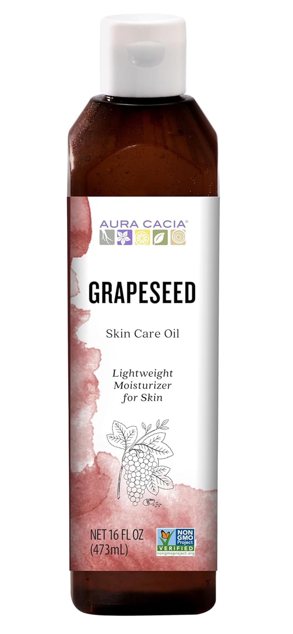 Aceite De Semilla De Uva Aura Cacia Pure Sin Ogm 480 Ml