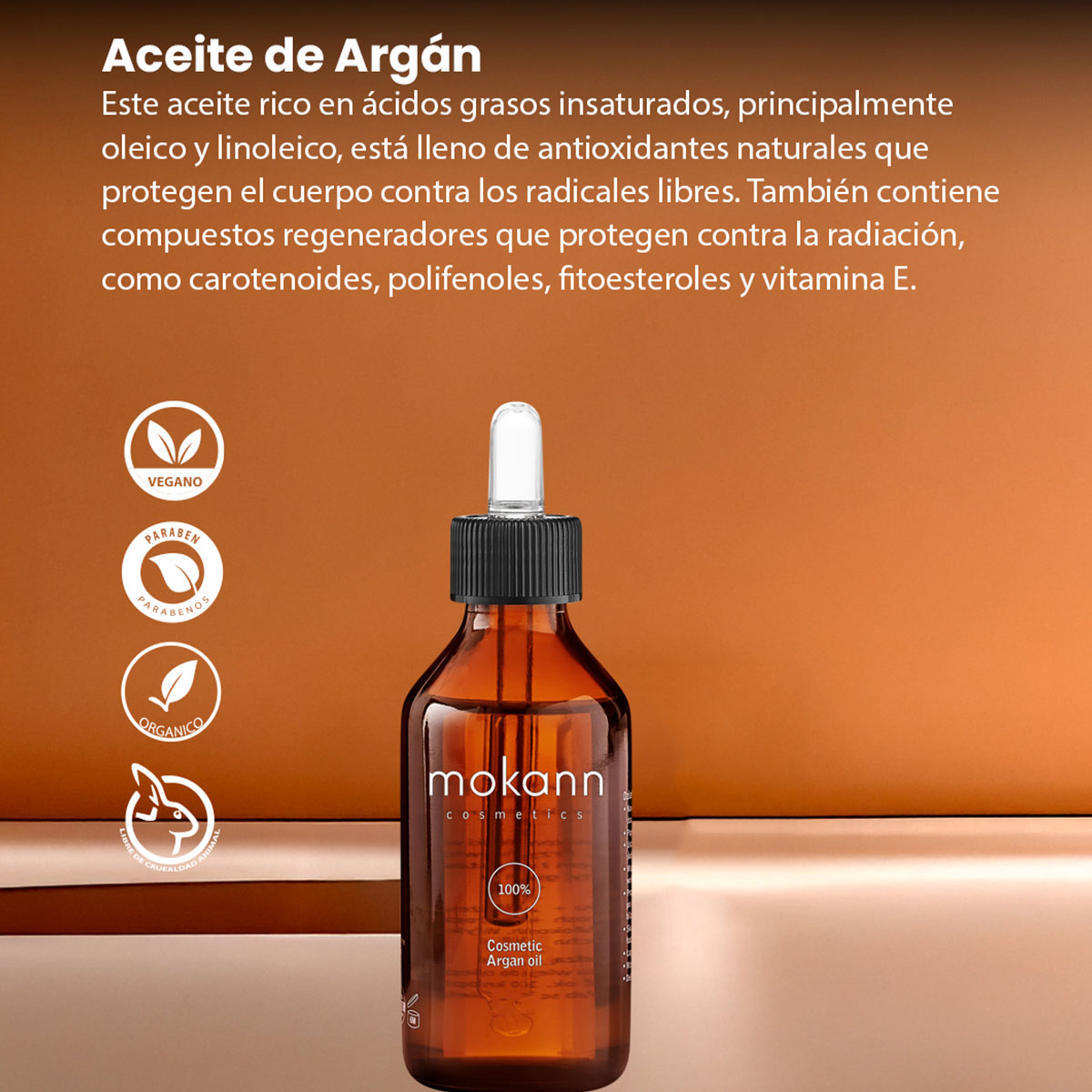 Foto 5 pulgar | Aceite De Argán Mokann Piel Sensible Y Cabello Seco 100ml