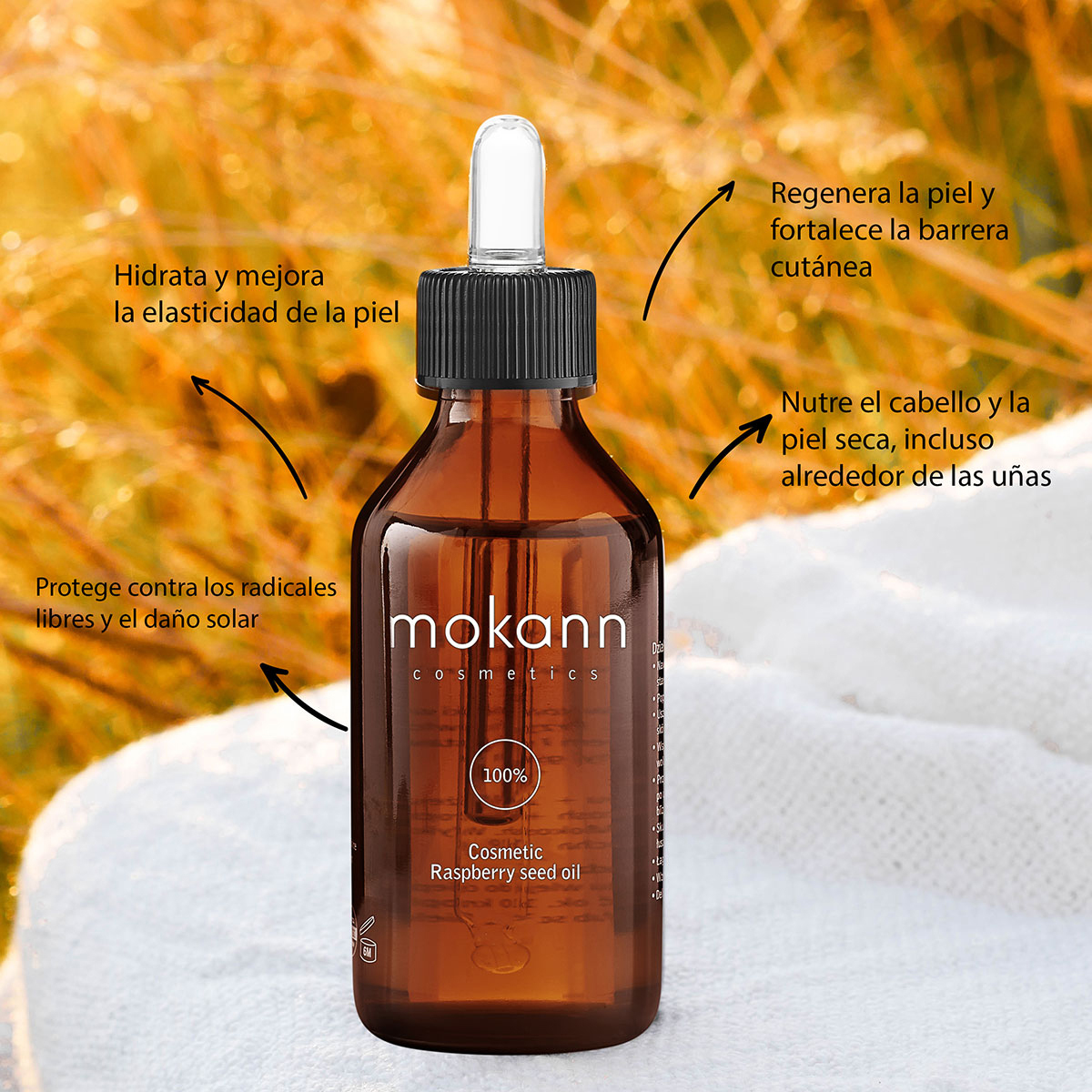 Foto 3 pulgar | Aceite Semilla Frambuesa Mokann Piel Seca Y Cabello 100ml
