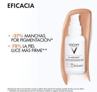 Foto 2 | Vichy Capital Soleil UV Age Daily con Color Fluido Antifotoenvejecimiento FPS 50+ 40 ML