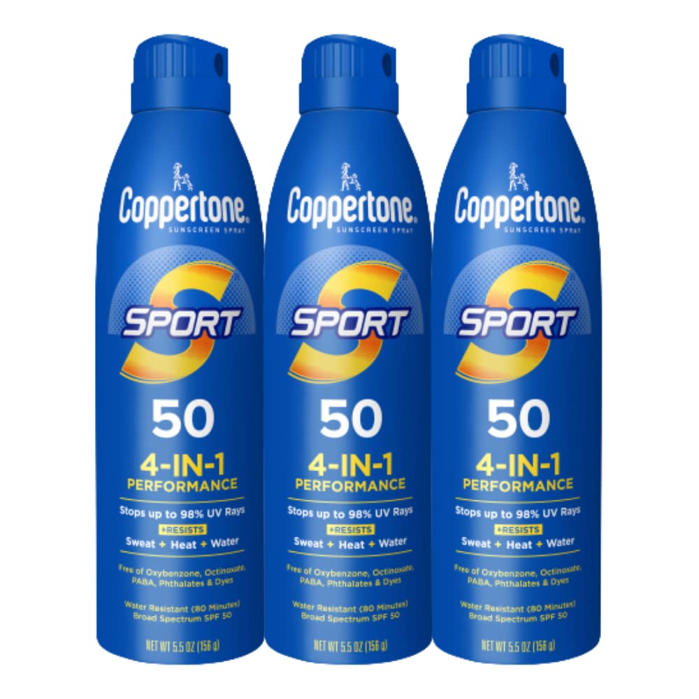 Venta Internacional - Spray Protector Solar Deportivo Spf 50, 5.5 Onzas, Paquete De 3