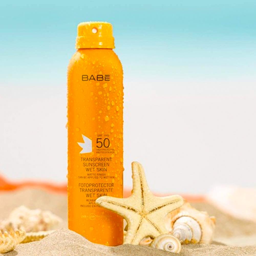 Foto 3 pulgar | Fotoprotector Babé Transparente Wetskin Fps 50 Spray 200 ml