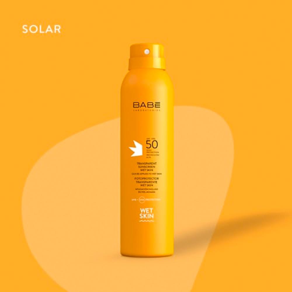 Foto 4 pulgar | Fotoprotector Babé Transparente Wetskin Fps 50 Spray 200 ml
