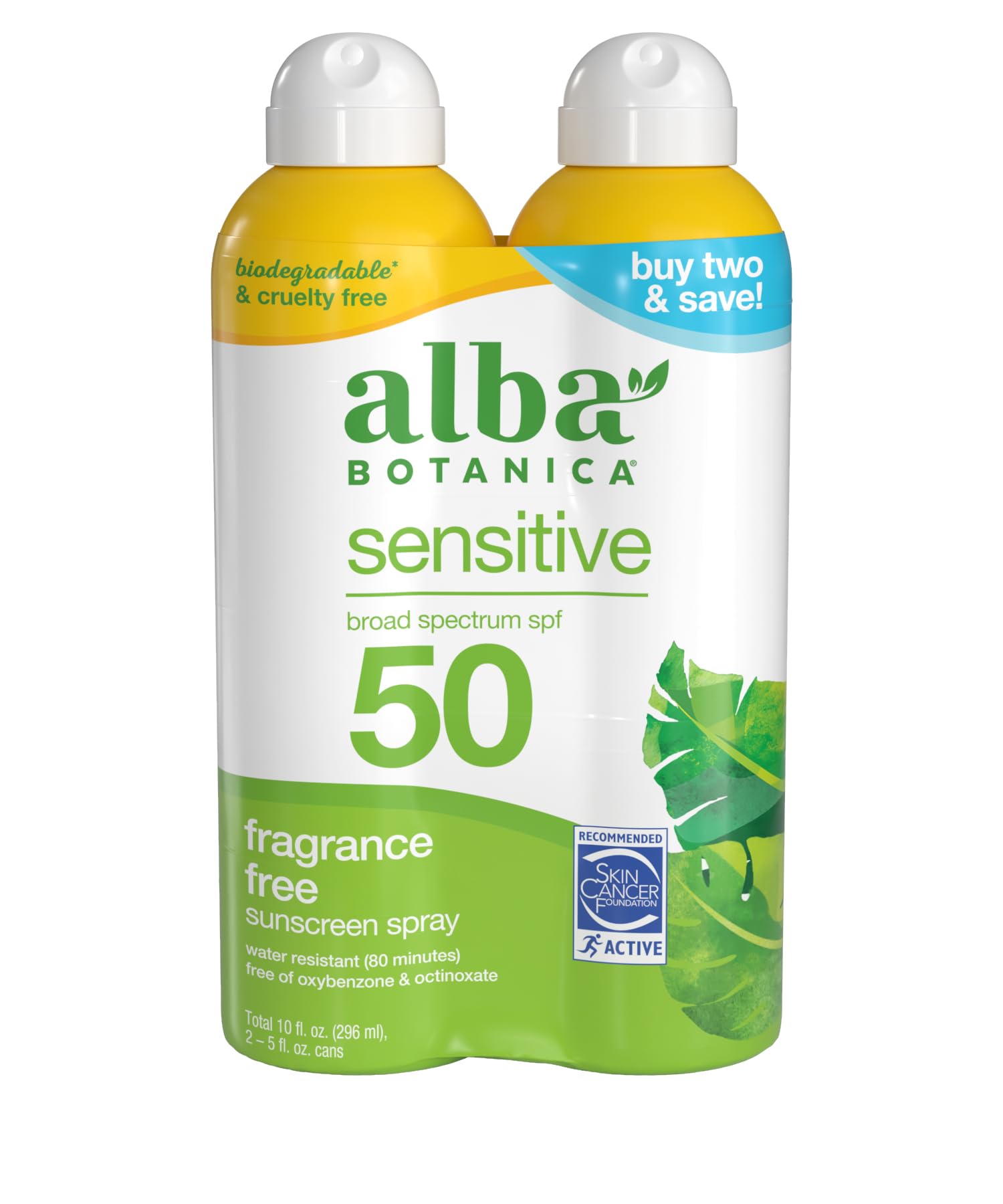 Foto 2 pulgar | Protector Solar En Aerosol Alba Botanica Sensitive Spf 50 150 Ml X2 - Venta Internacional.