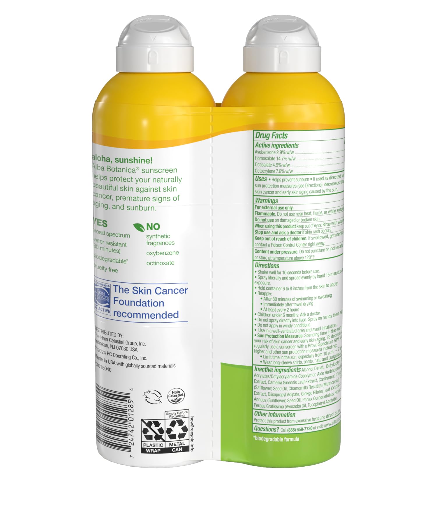 Foto 3 pulgar | Protector Solar En Aerosol Alba Botanica Sensitive Spf 50 150 Ml X2 - Venta Internacional.