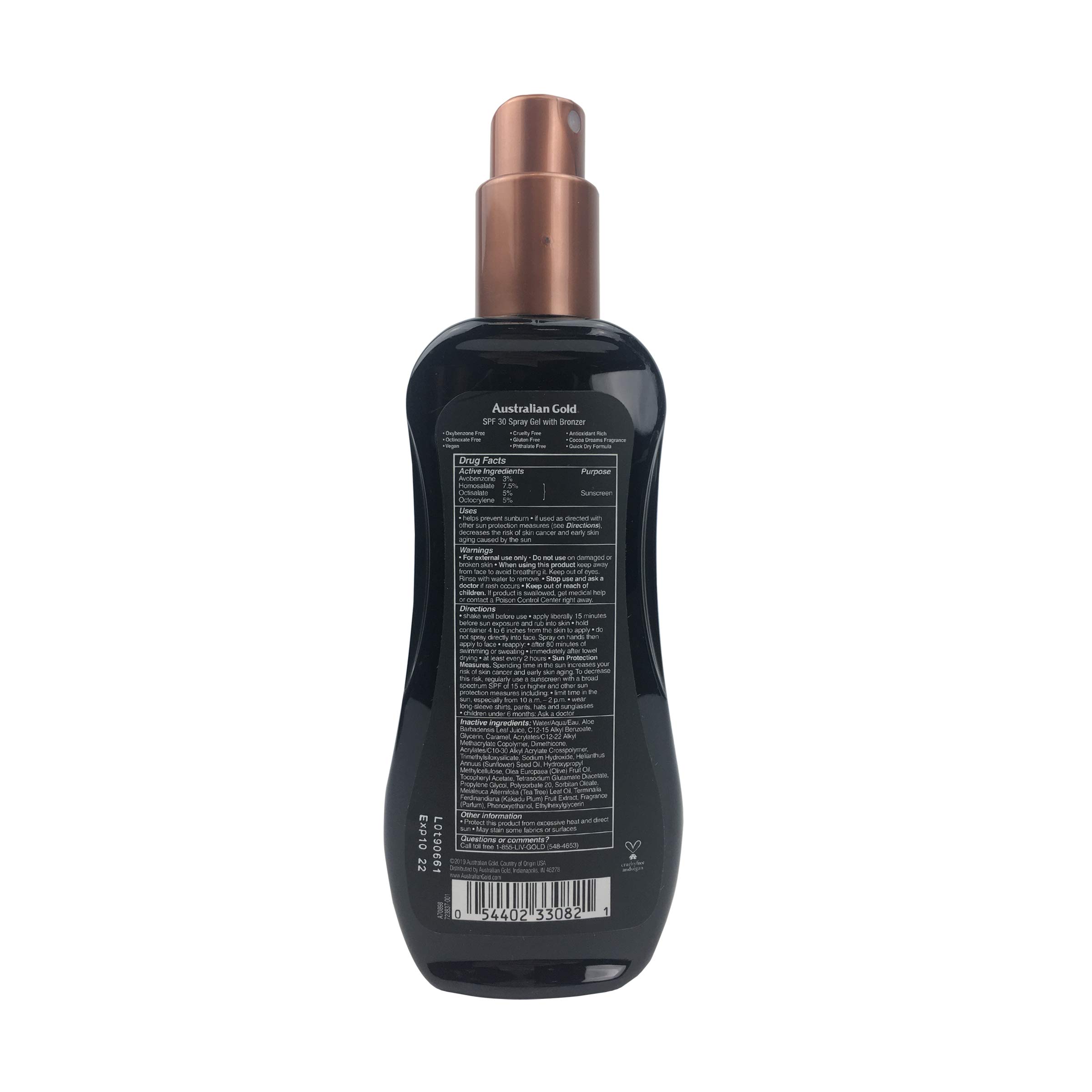 Foto 3 pulgar | Gel De Protección Solar En Aerosol Australian Gold Spf 15 240 Ml Con Bronceador - Venta Internacional.