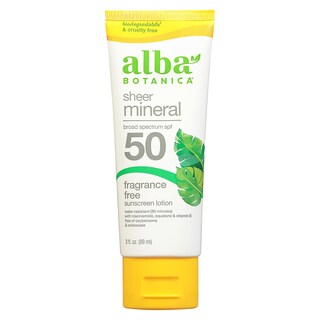 Foto 1 | Loción De Protección Solar Alba Botanica Sheer Mineral Spf 50 90 Ml - Venta Internacional.