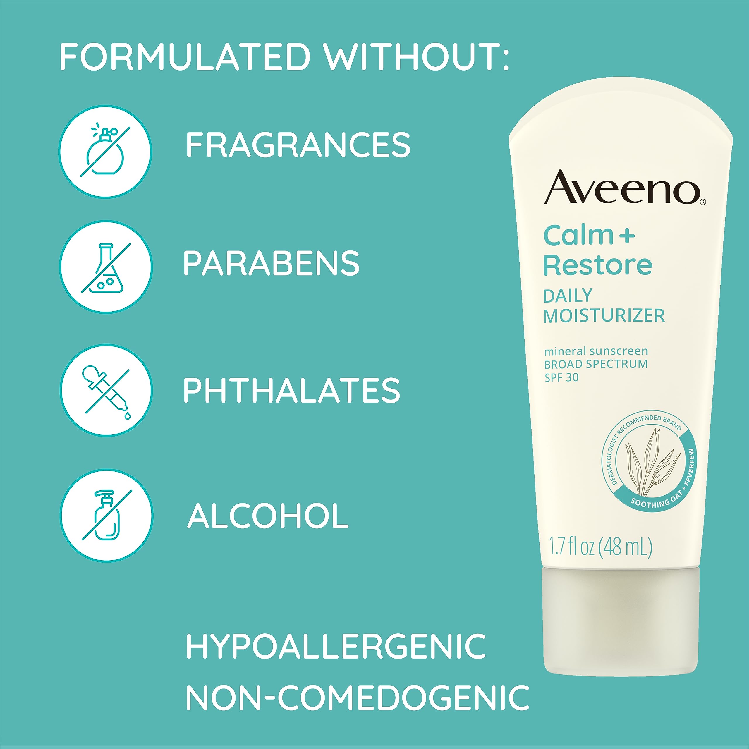 Foto 8 pulgar | Crema Hidratante Aveeno Calm + Restore Spf 30 50 Ml Para Pieles Sensibles - Venta Internacional.
