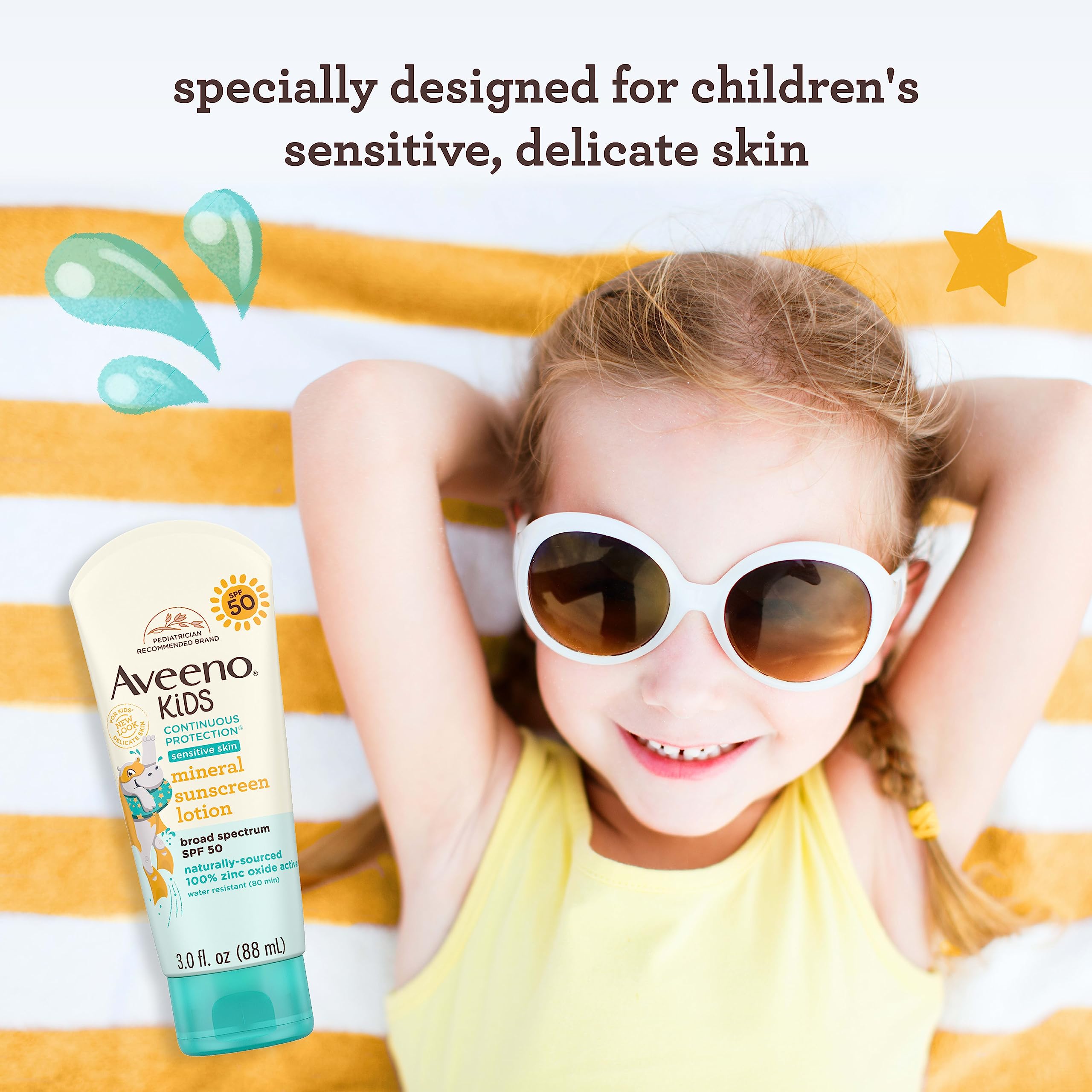 Foto 4 pulgar | Protector Solar Aveeno Kids De Protección Continua Spf 50 90 Ml - Venta Internacional.