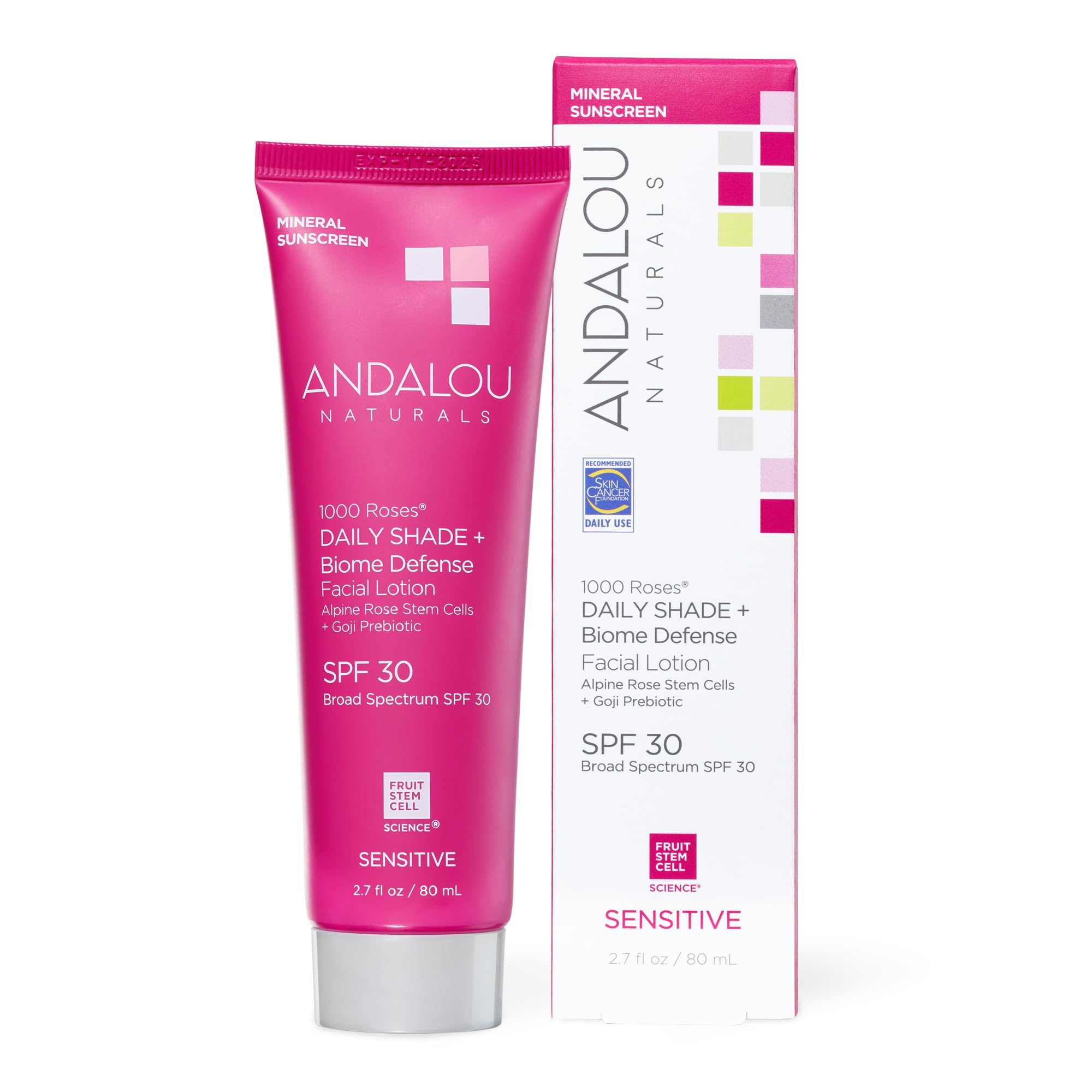 Foto 2 pulgar | Protector Solar Andalou Naturals 1000 Roses Spf 30 80 Ml Sensitive - Venta Internacional.