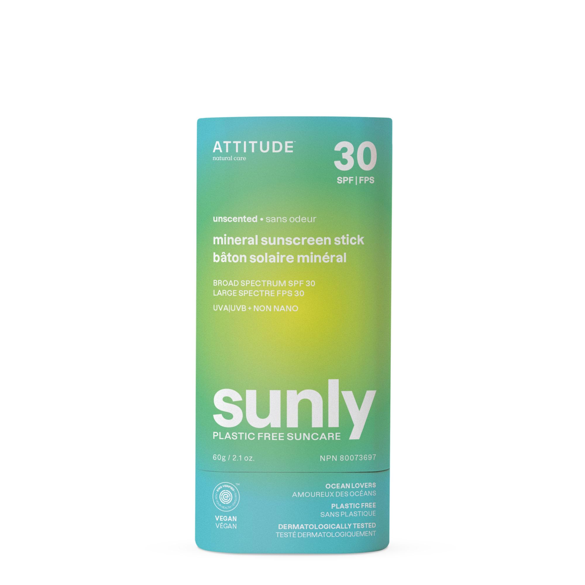 Foto 2 pulgar | Protector Solar En Barra Attitude Mineral Spf 30 62 Ml Vegan Unscen - Venta Internacional.