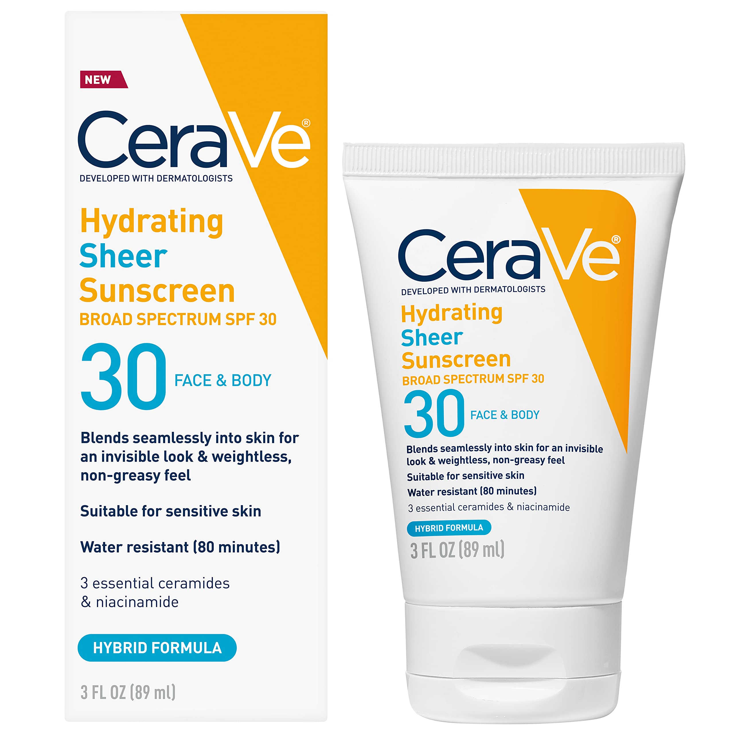 Foto 1 | Protector Solar Cerave Hydrating Sheer Spf 30 Para Rostro Y Cuerpo, 90 Ml - Venta Internacional.