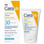 Protector Solar Cerave Hydrating Sheer Spf 30 Para Rostro Y Cuerpo, 90 Ml - Venta Internacional.