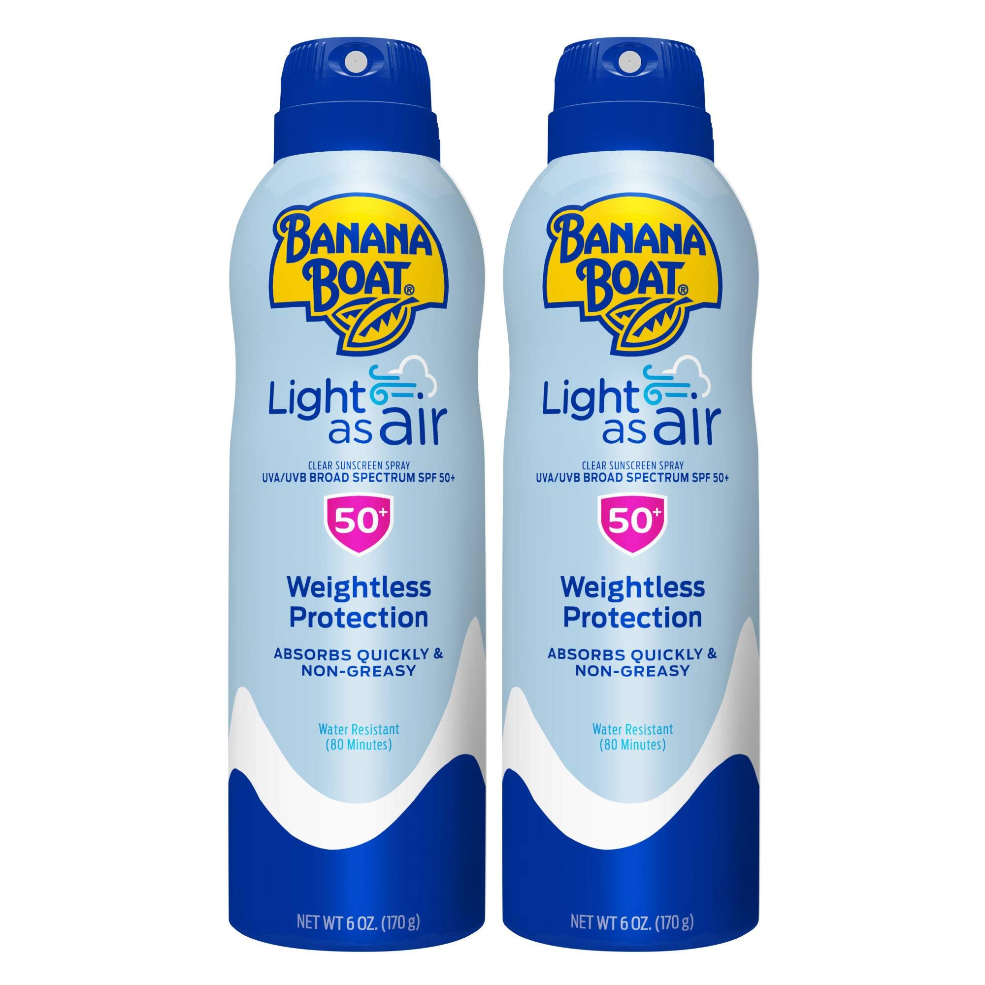 Foto 2 pulgar | Protector Solar En Aerosol Banana Boat Light As Air Spf 50 177 Ml X2 - Venta Internacional.