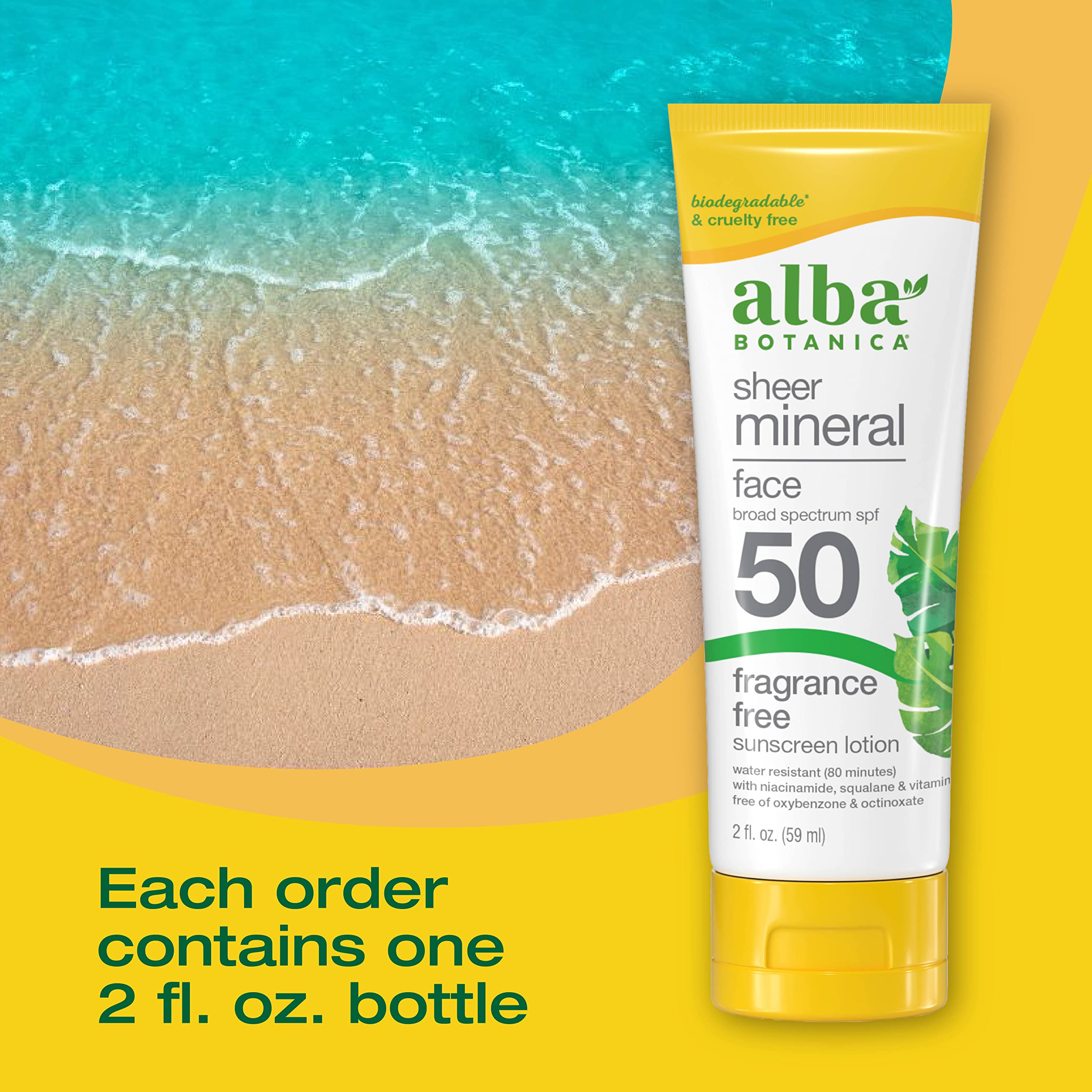 Foto 4 pulgar | Protector Solar Alba Botanica Sheer Mineral Spf 50 60 Ml Para Rostro - Venta Internacional.