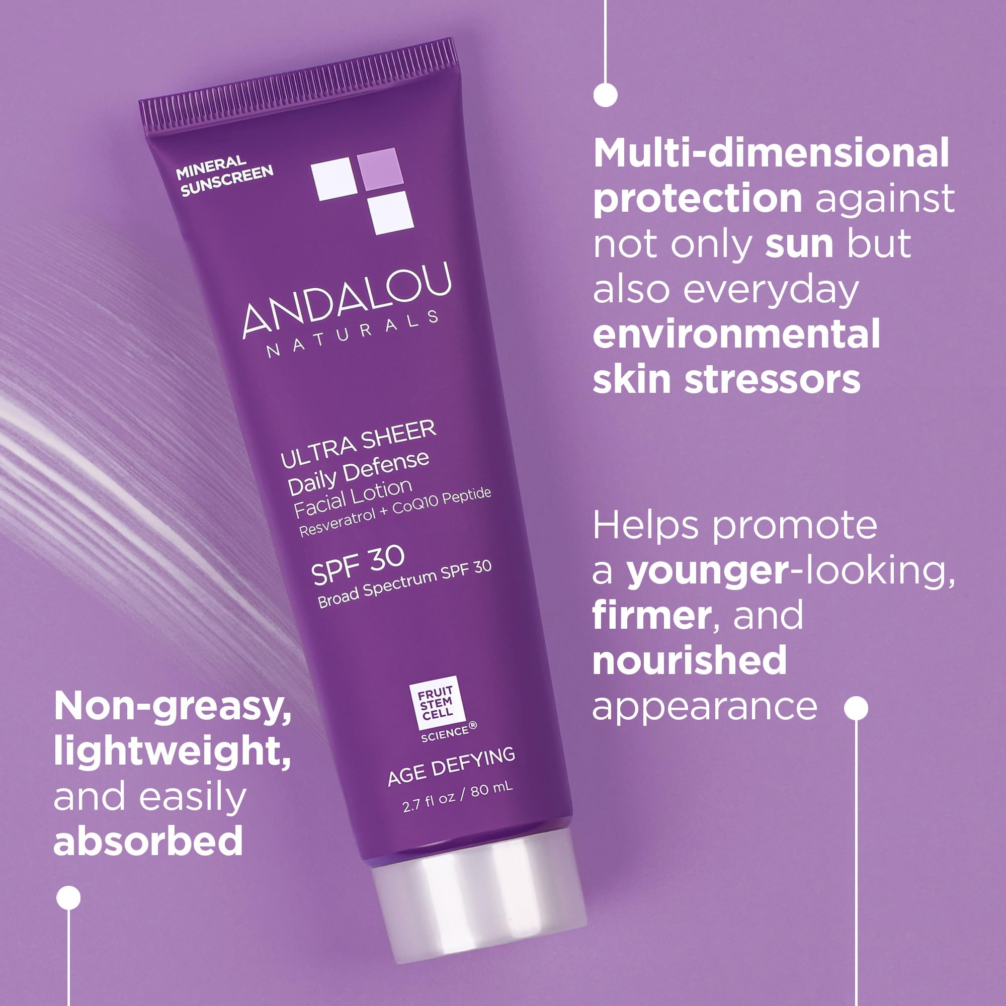 Foto 4 pulgar | Protector Solar Andalou Naturals Antienvejecimiento Spf 30 80 Ml - Venta Internacional.