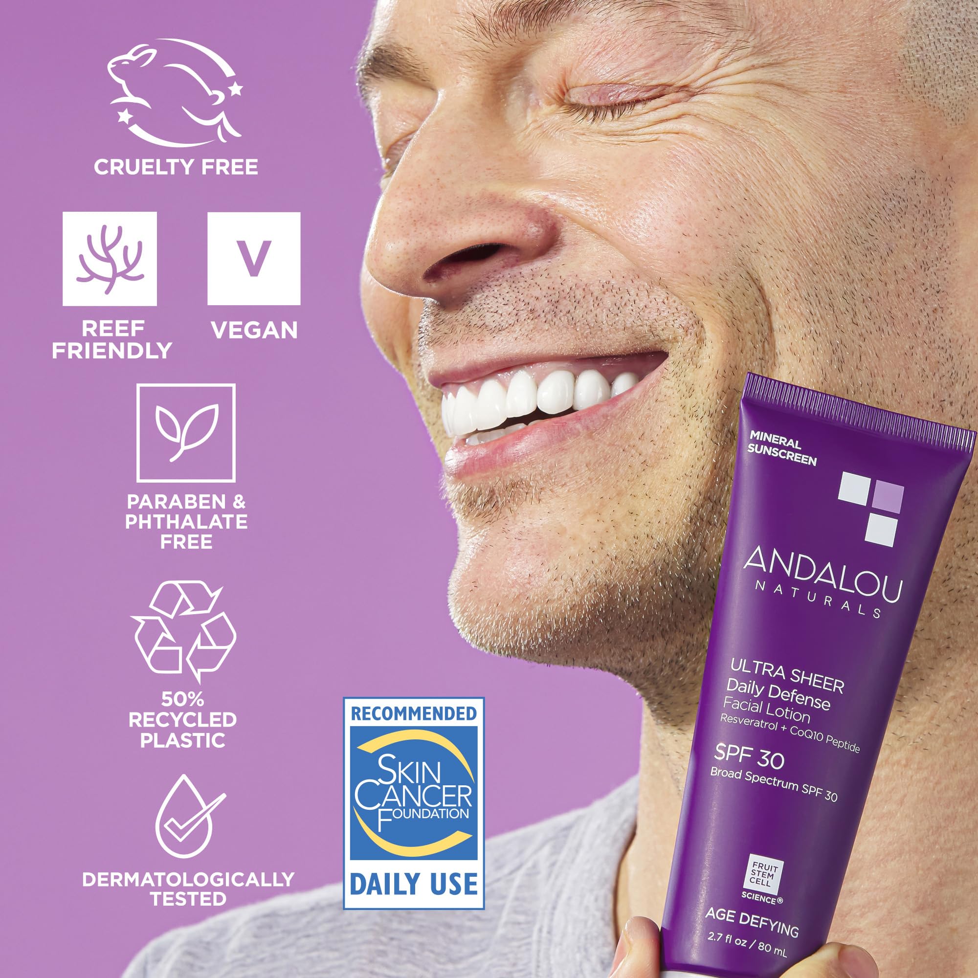 Foto 7 pulgar | Protector Solar Andalou Naturals Antienvejecimiento Spf 30 80 Ml - Venta Internacional.