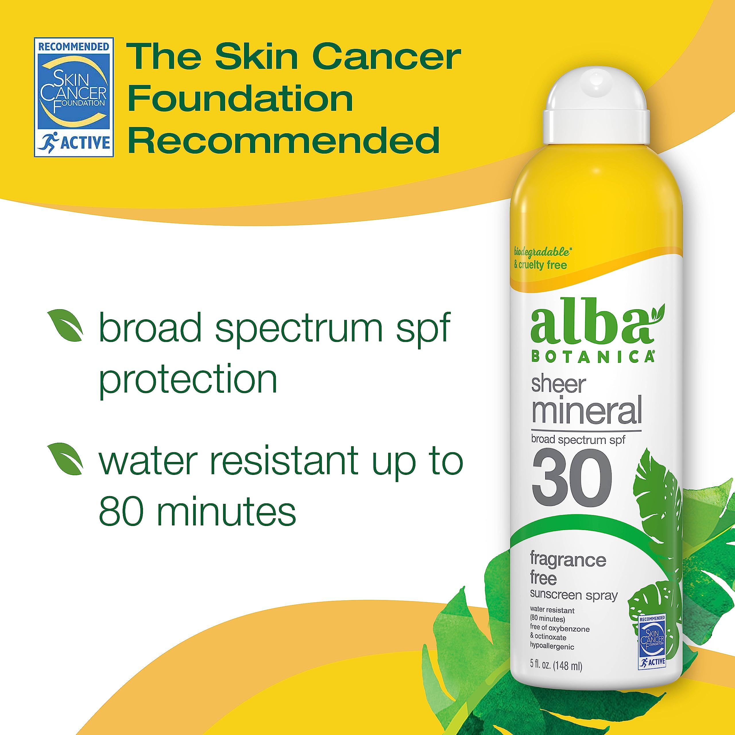 Foto 2 | Protector Solar En Aerosol Alba Botanica Sheer Mineral Spf 30 150 Ml - Venta Internacional.