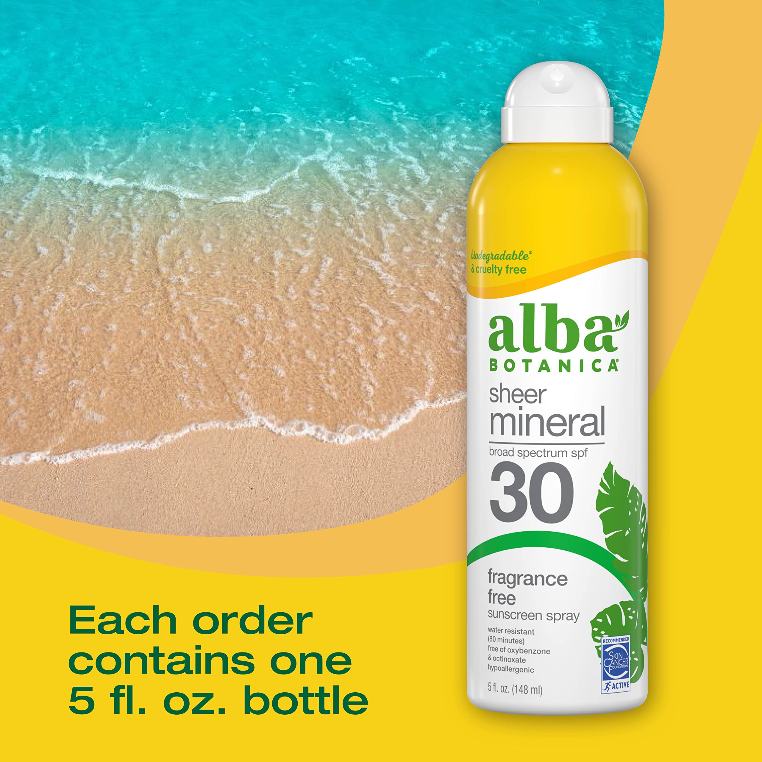 Foto 5 pulgar | Protector Solar En Aerosol Alba Botanica Sheer Mineral Spf 30 150 Ml - Venta Internacional.
