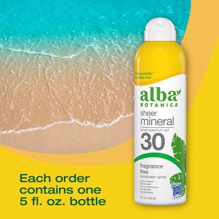 Foto 4 | Protector Solar En Aerosol Alba Botanica Sheer Mineral Spf 30 150 Ml - Venta Internacional.