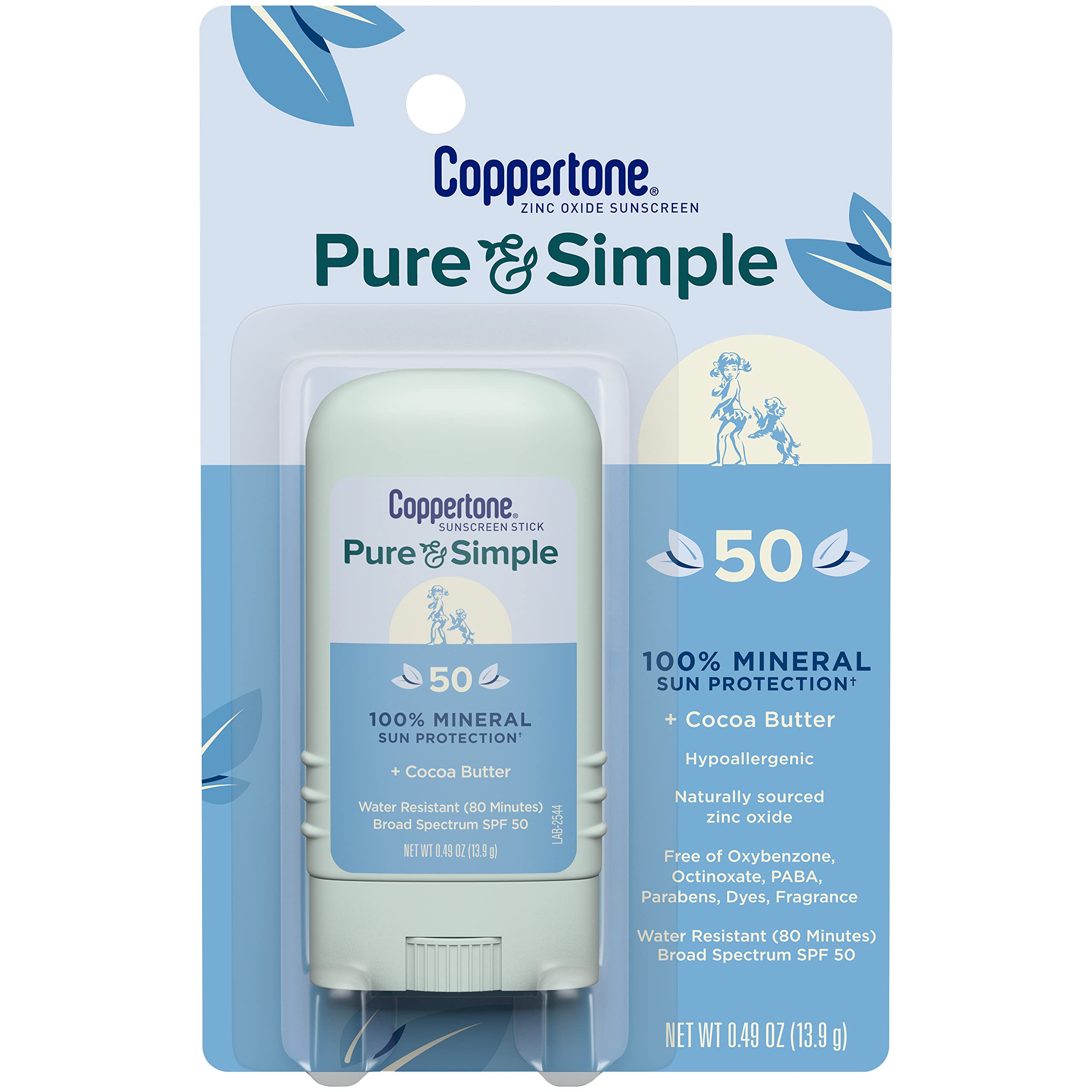 Foto 2 pulgar | Protector Solar En Barra Coppertone Pure And Simple Spf 50 14 Ml - Venta Internacional.