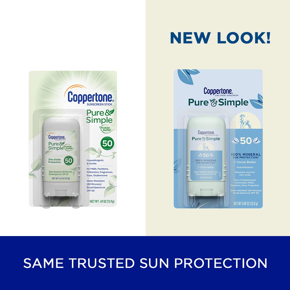 Foto 3 pulgar | Protector Solar En Barra Coppertone Pure And Simple Spf 50 14 Ml - Venta Internacional.