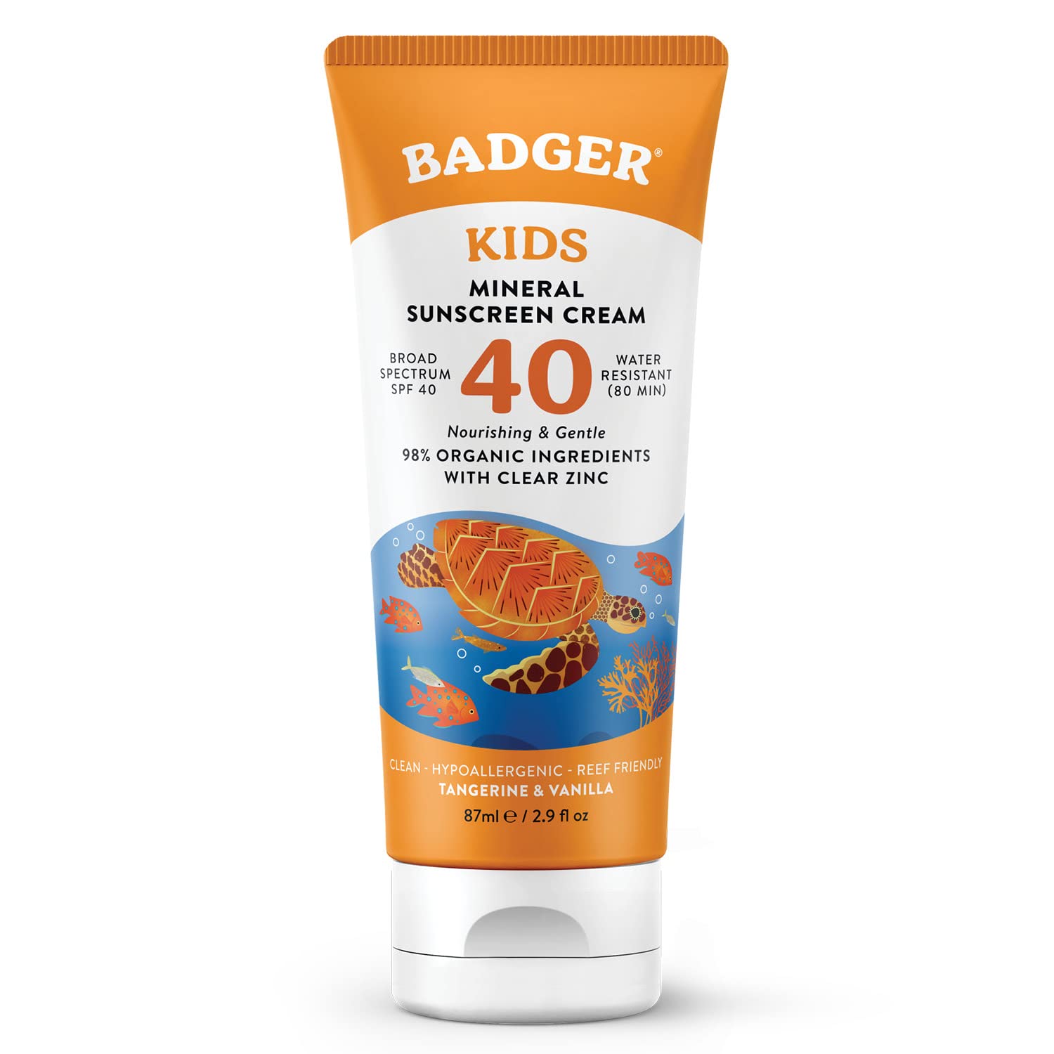 Crema De Protección Solar Badger Kids Spf 40 Organic 85 Ml - Venta Internacional.