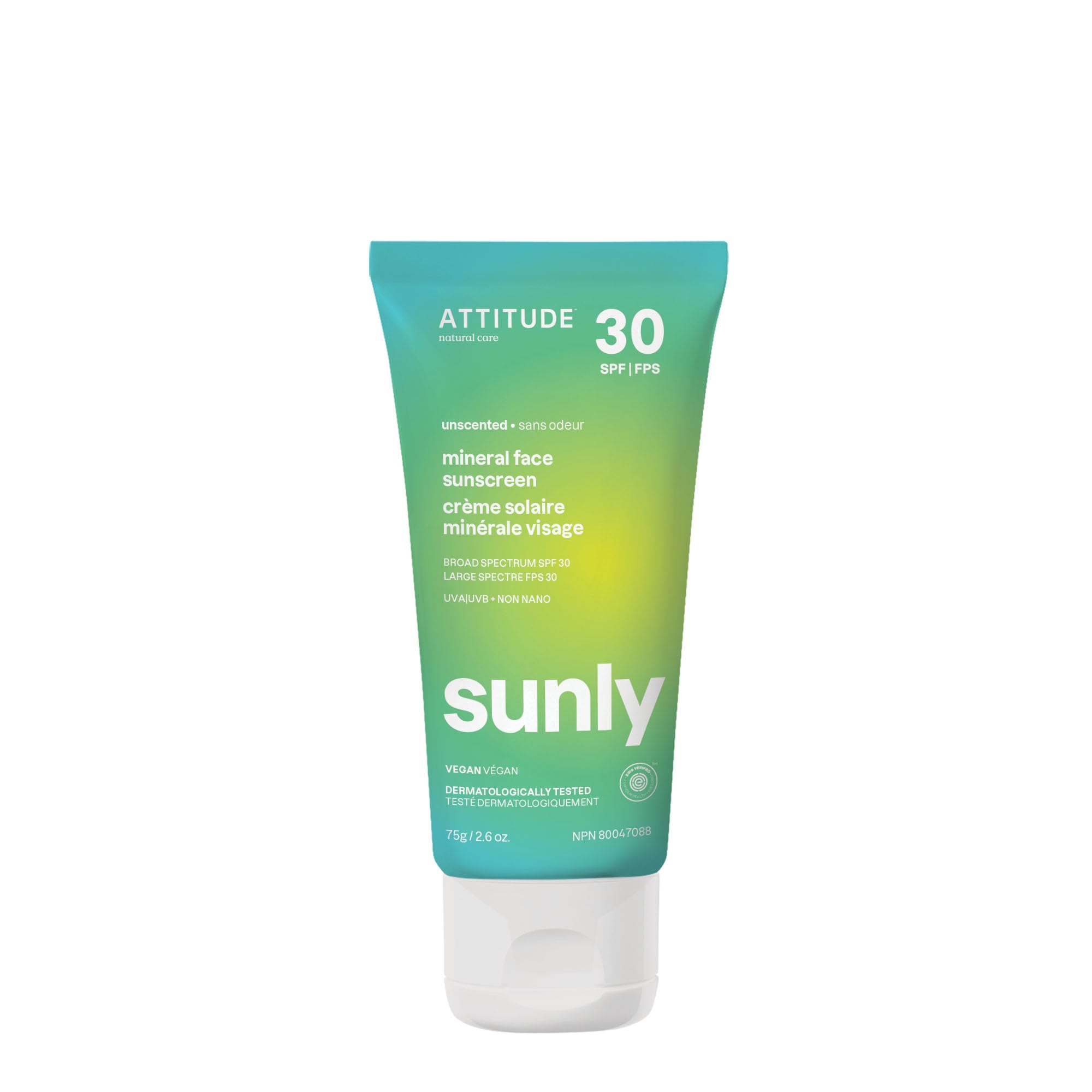 Protector Solar Attitude Mineral Face Spf 30, 75 Ml, Vegano, Sin Perfume - Venta Internacional.