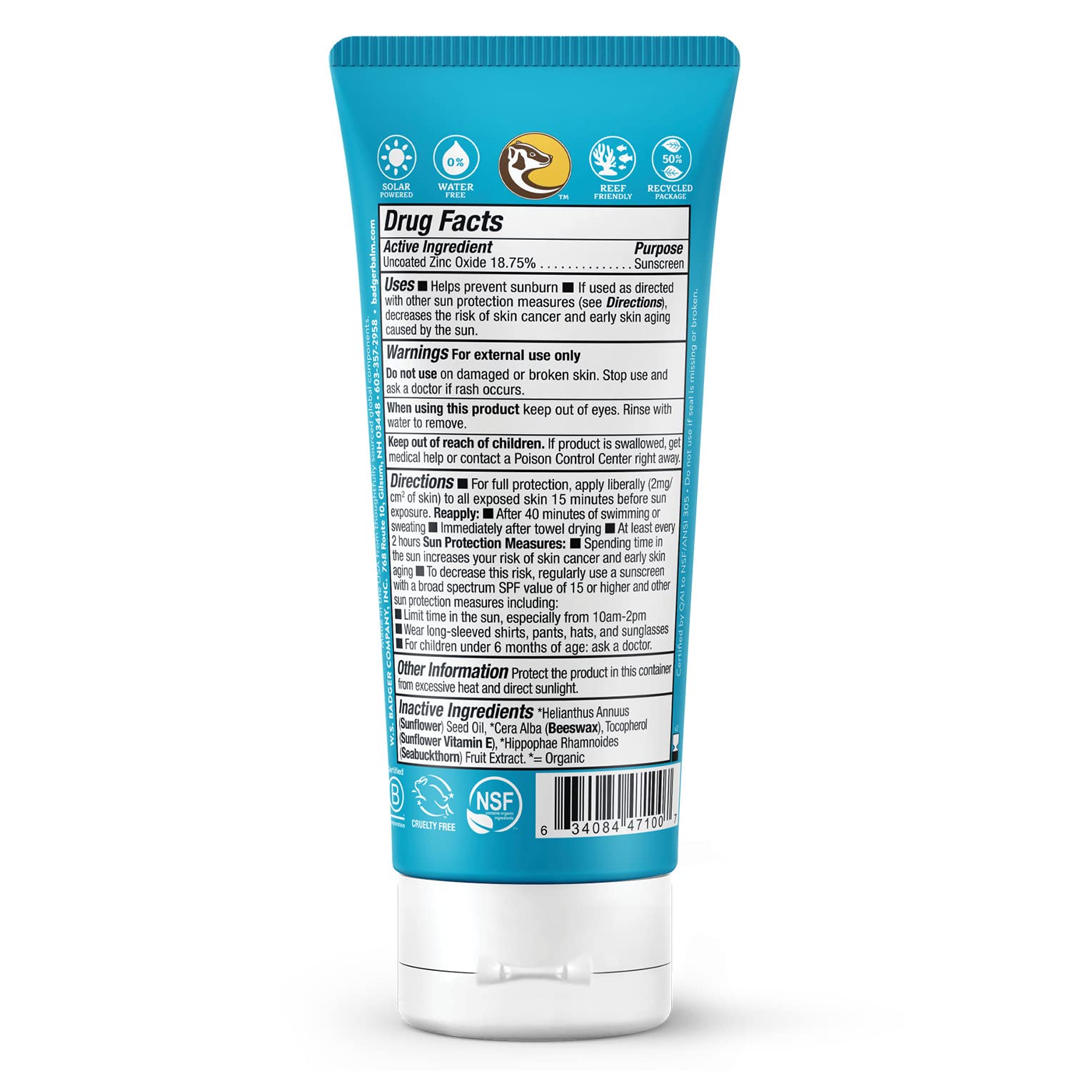 Foto 3 pulgar | Bloqueador Solar Mineral Badger SPF 30 87 ml Amplio Espectro - Venta Internacional