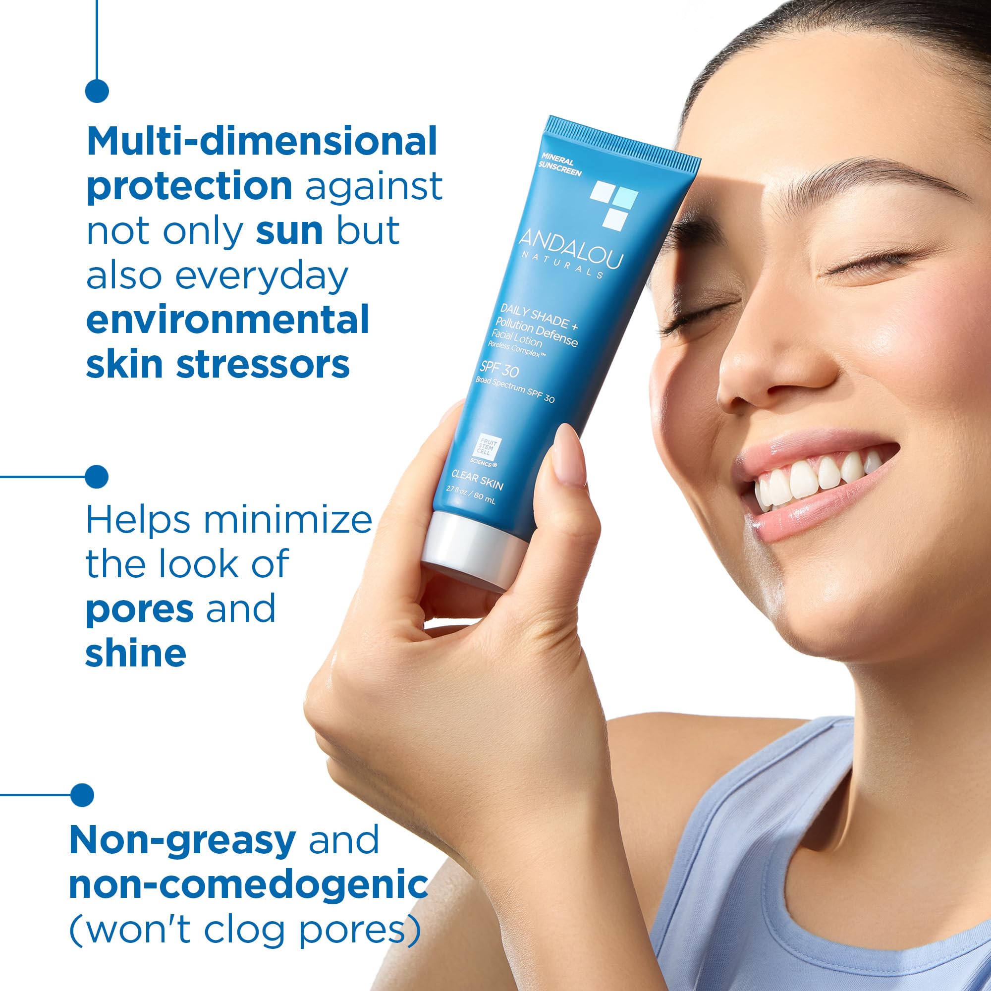 Foto 3 pulgar | Protector Solar Andalou Naturals Daily Shade Spf 30 80 Ml - Venta Internacional.