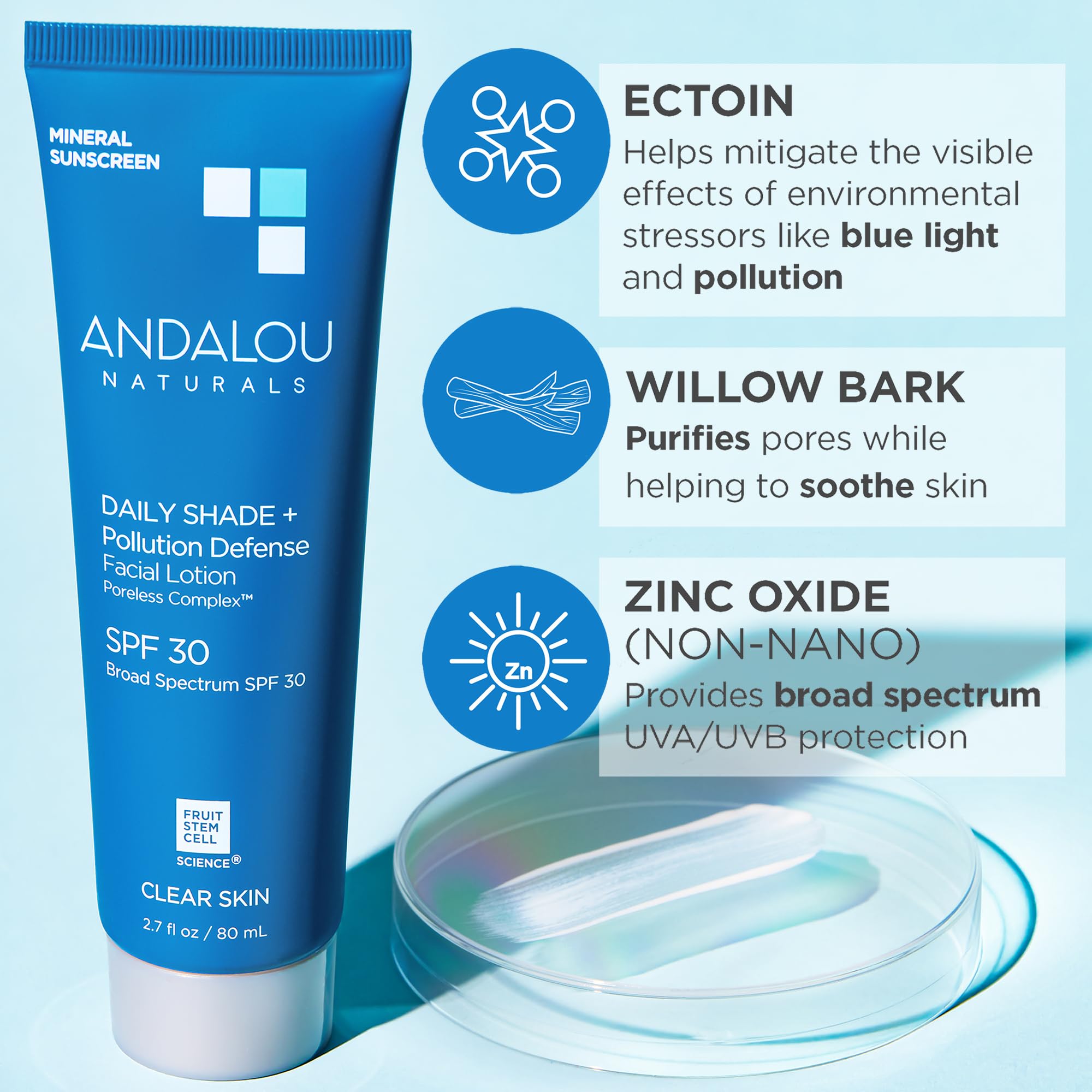 Foto 4 pulgar | Protector Solar Andalou Naturals Daily Shade Spf 30 80 Ml - Venta Internacional.