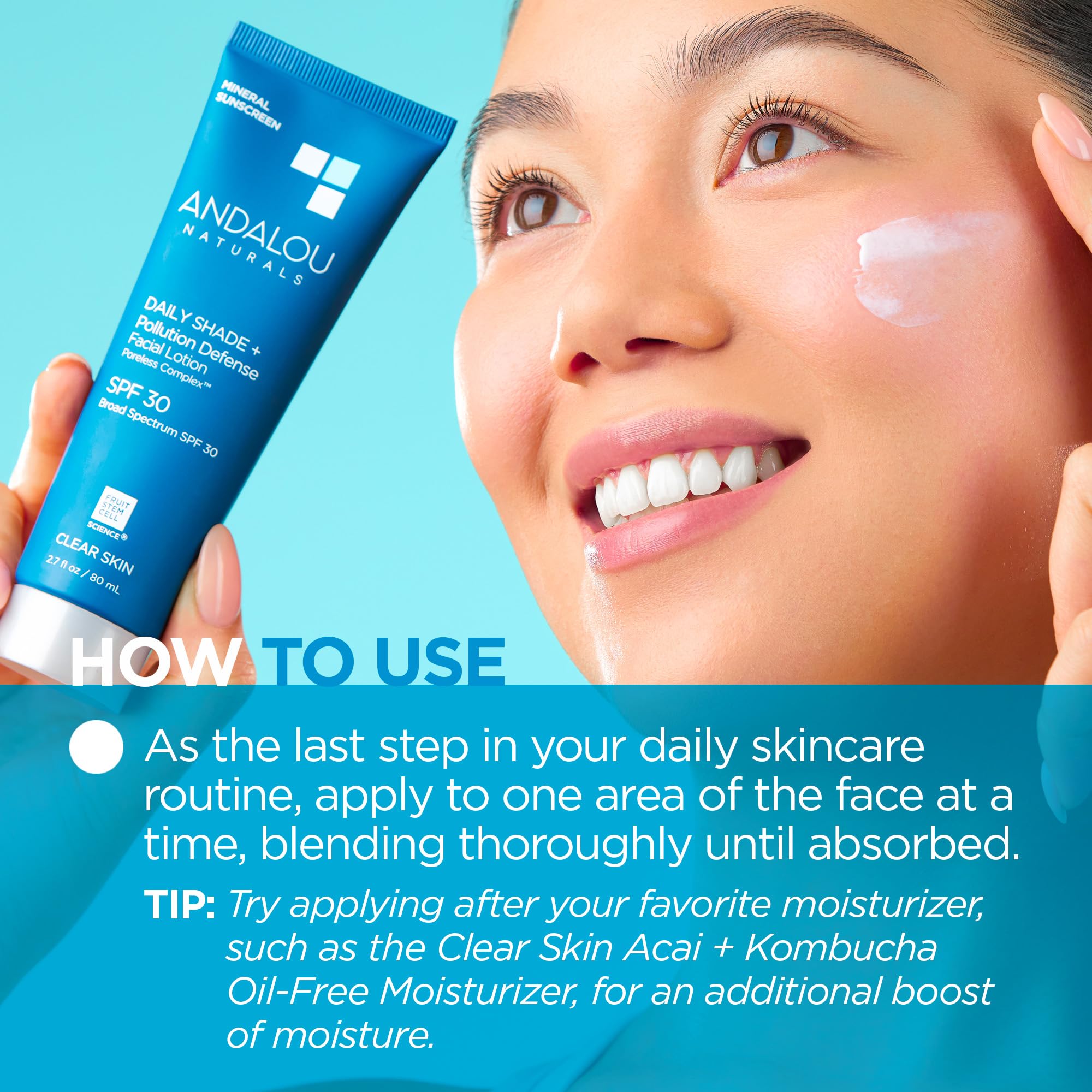 Foto 5 pulgar | Protector Solar Andalou Naturals Daily Shade Spf 30 80 Ml - Venta Internacional.