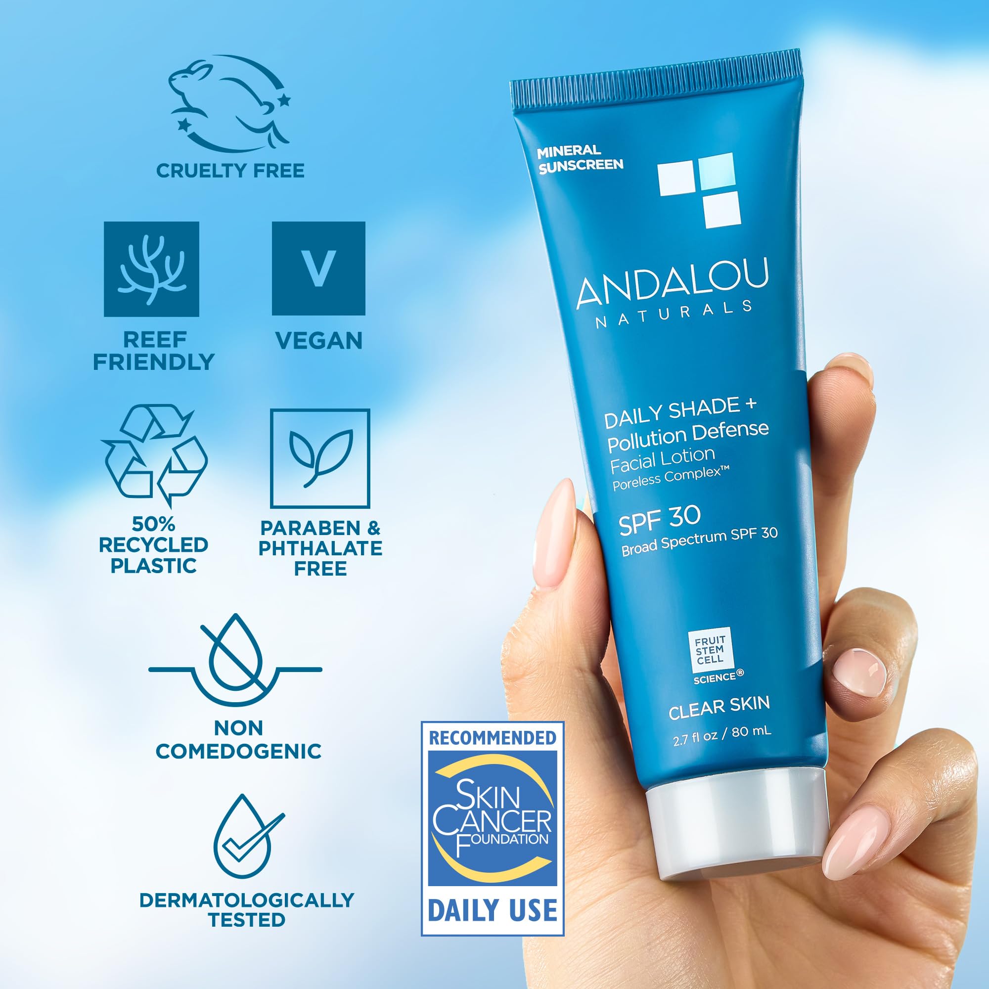 Foto 6 pulgar | Protector Solar Andalou Naturals Daily Shade Spf 30 80 Ml - Venta Internacional.