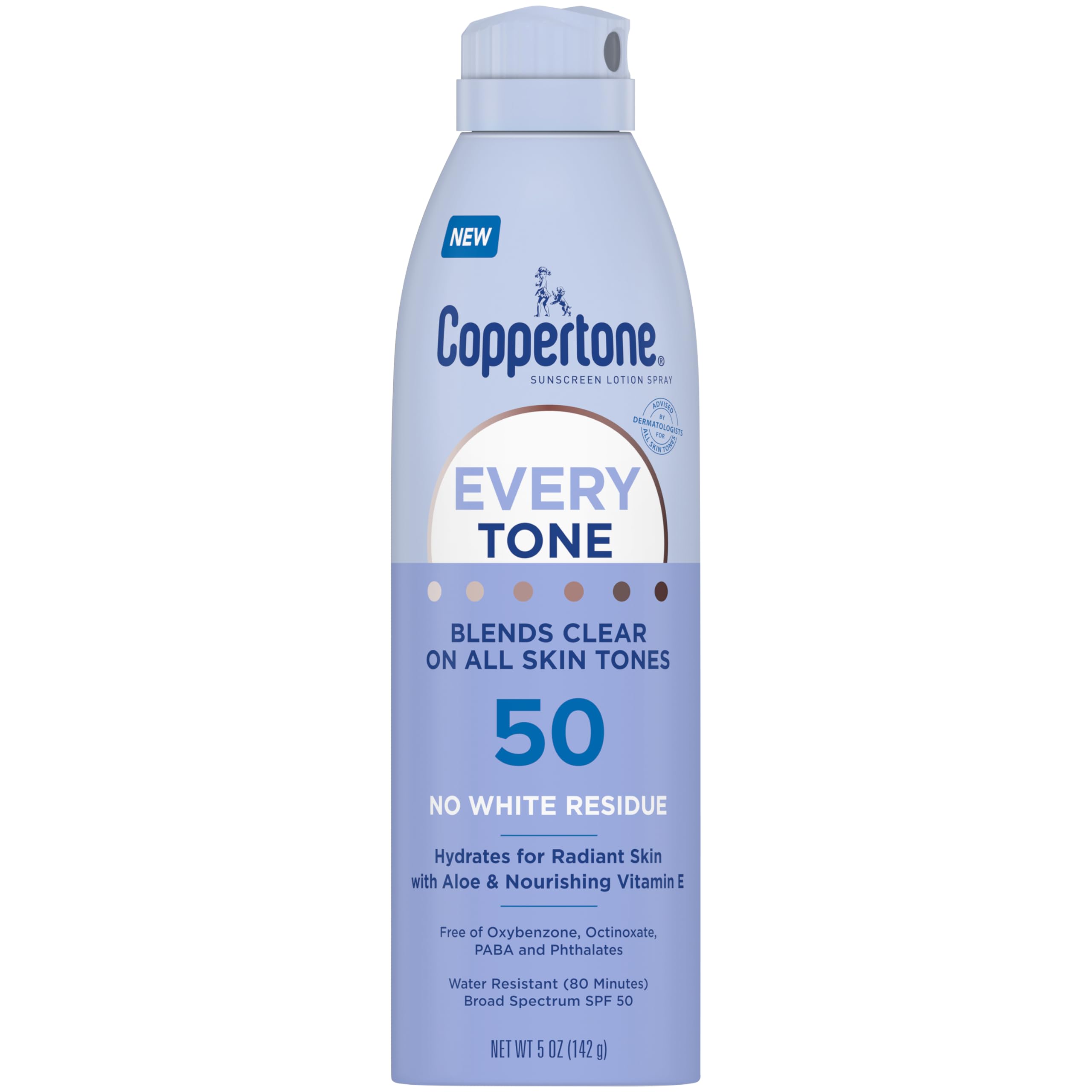 Foto 2 pulgar | Protector Solar En Aerosol Coppertone Every Tone Spf 50 150 Ml - Venta Internacional