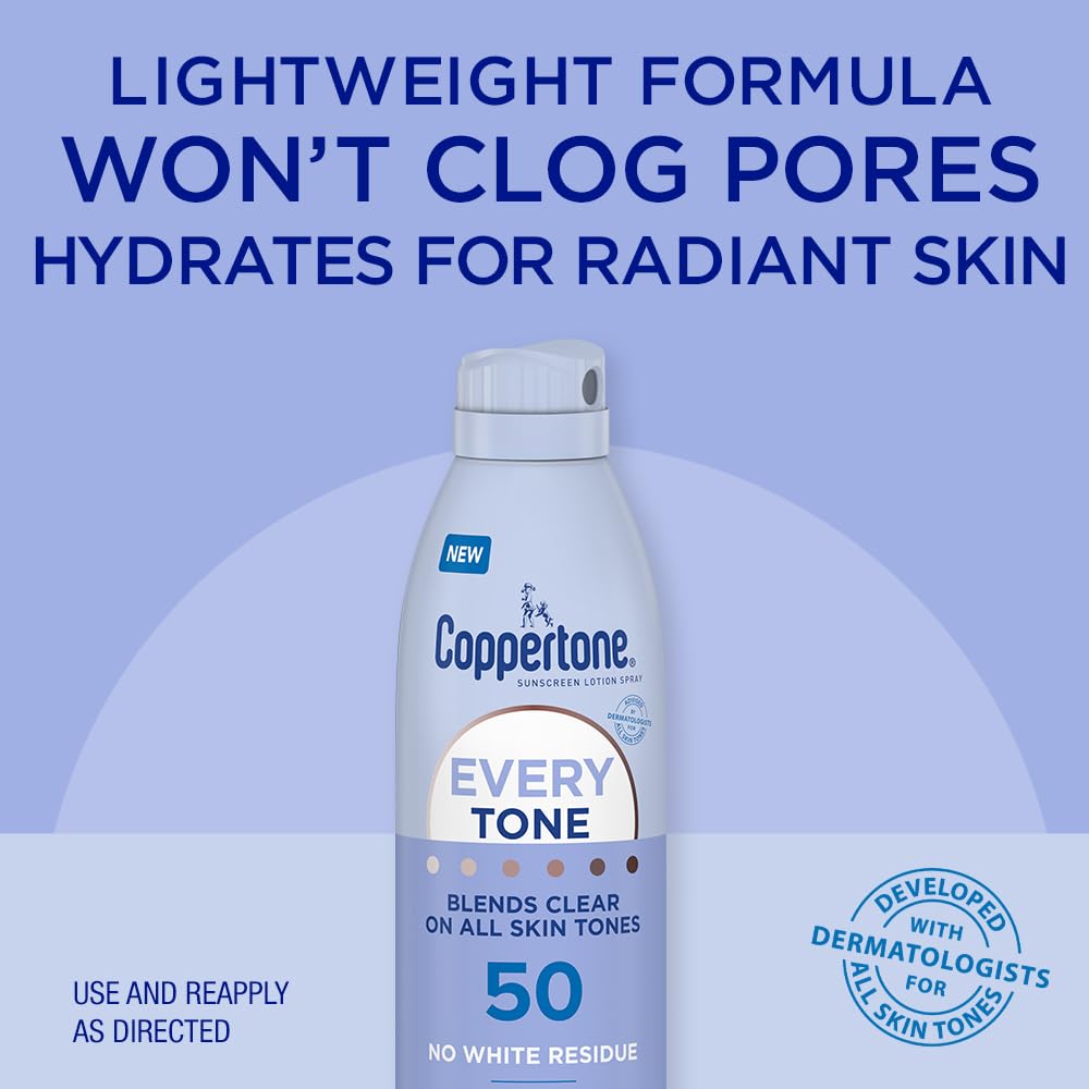 Foto 4 pulgar | Protector Solar En Aerosol Coppertone Every Tone Spf 50 150 Ml - Venta Internacional