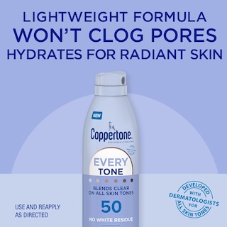 Foto 3 | Protector Solar En Aerosol Coppertone Every Tone Spf 50 150 Ml - Venta Internacional