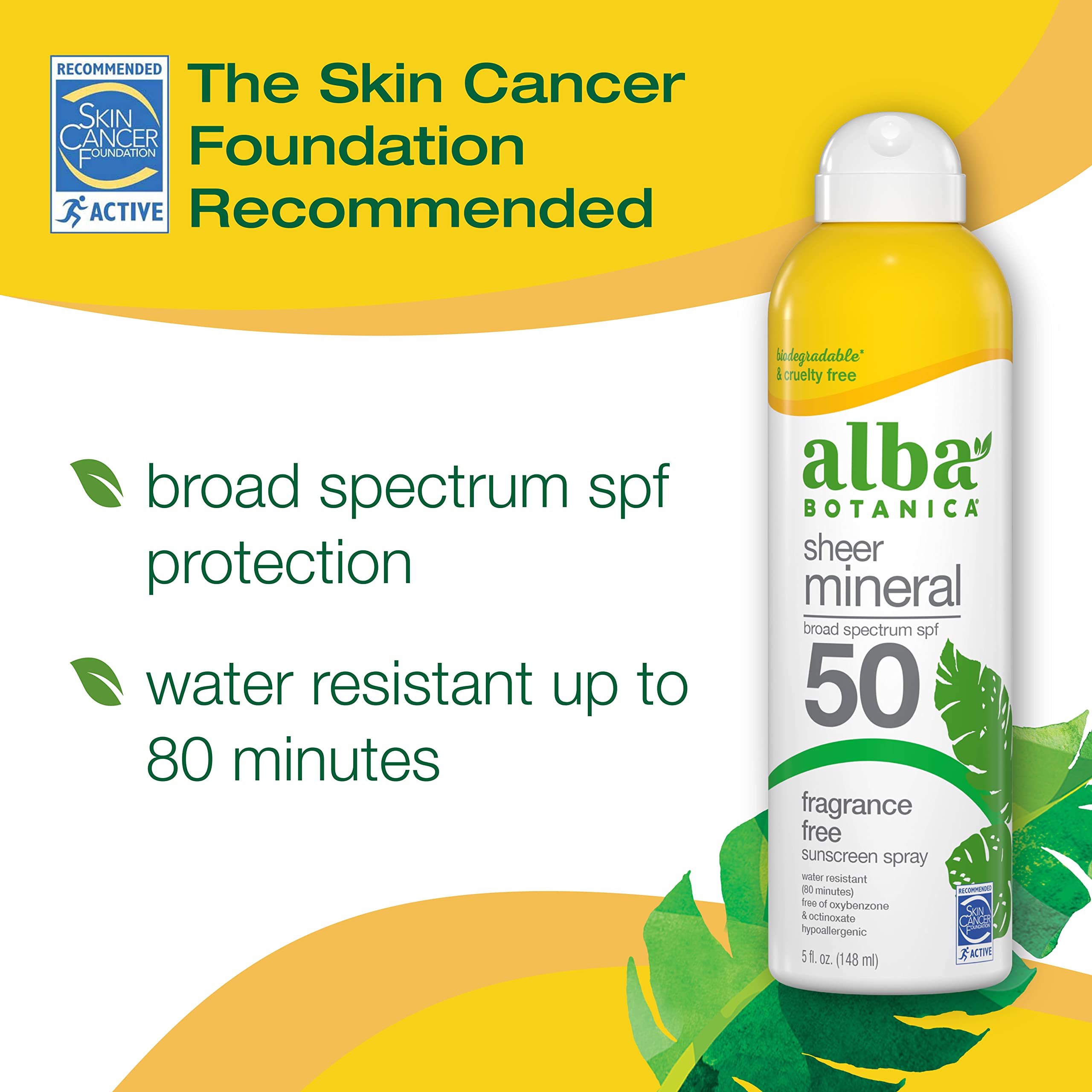 Foto 3 pulgar | Protector Solar En Aerosol Alba Botanica Sheer Mineral Spf 50 150 Ml - Venta Internacional.