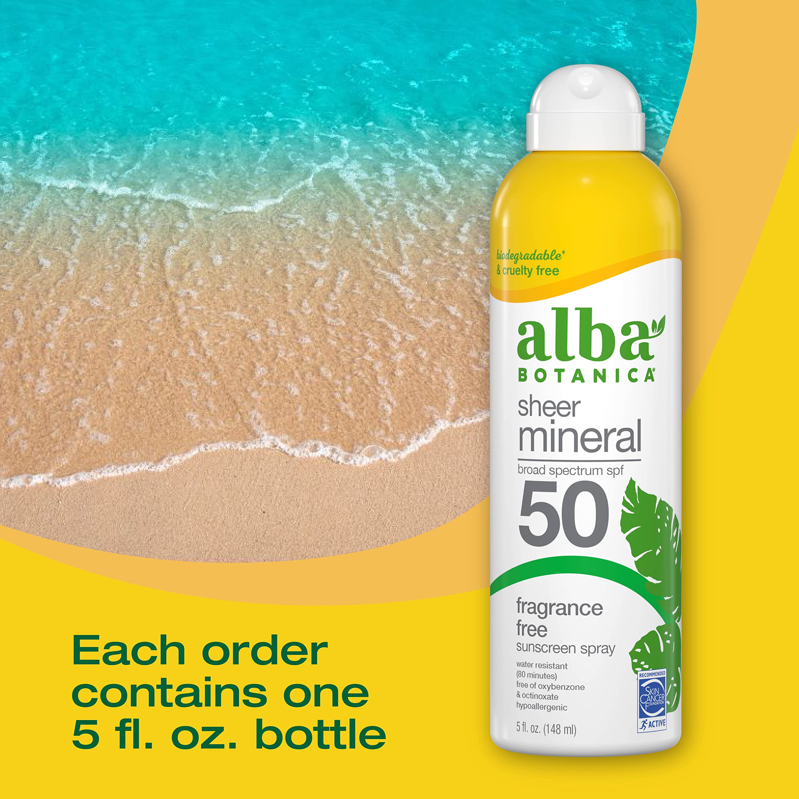 Foto 5 pulgar | Protector Solar En Aerosol Alba Botanica Sheer Mineral Spf 50 150 Ml - Venta Internacional.