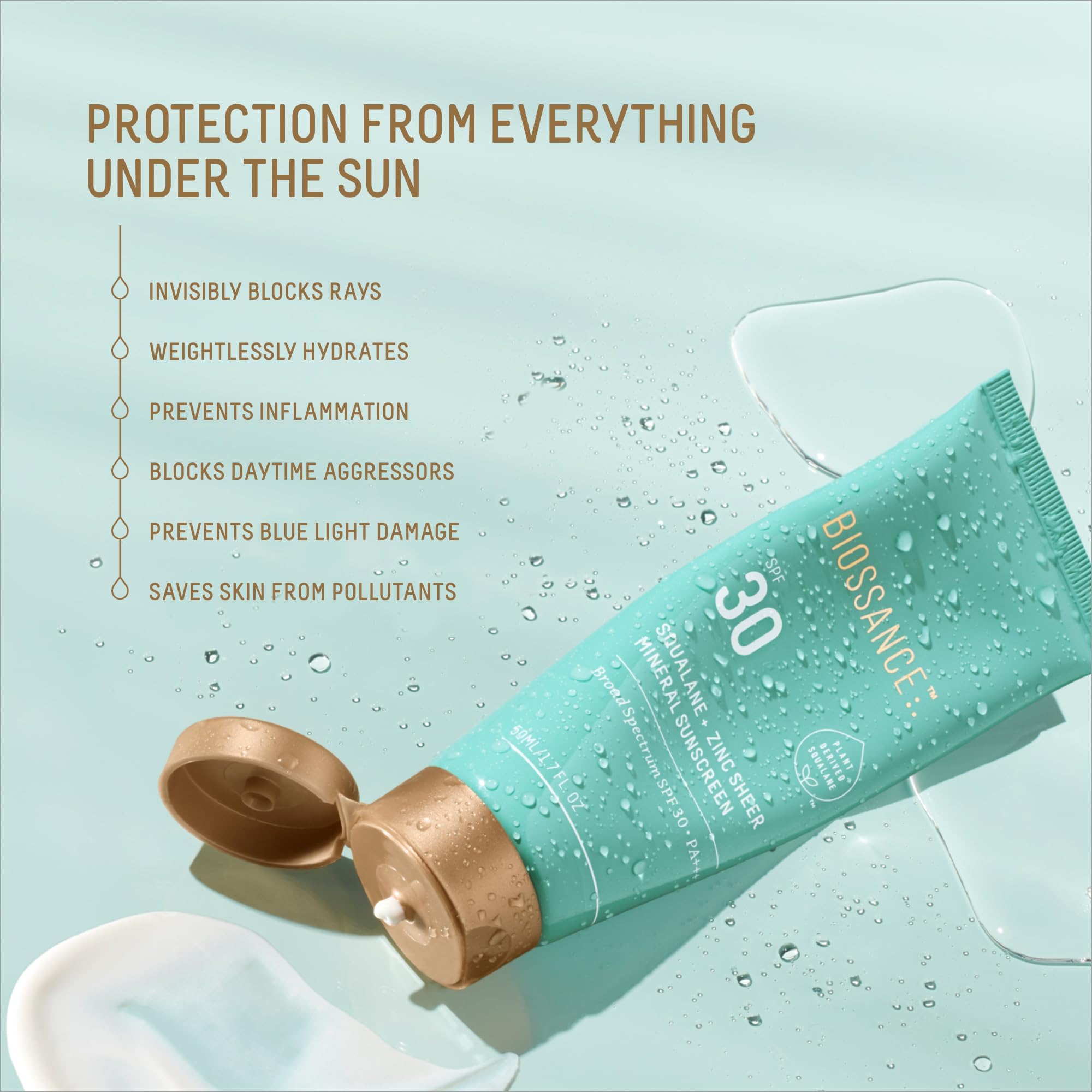 Foto 3 pulgar | Protector Solar Biossance Squalane + Zinc Sheer Spf 30 50 Ml - Venta Internacional.