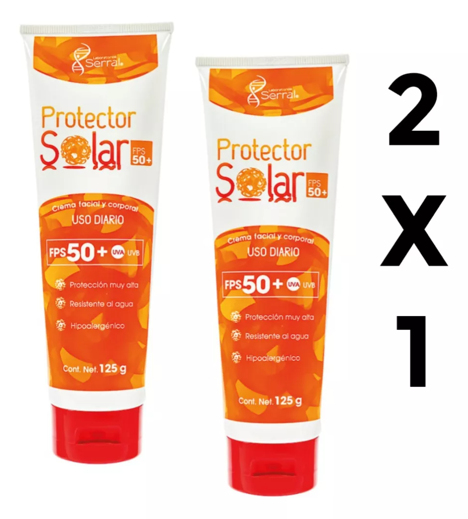 Foto 5 pulgar | Protector Solar Fps 50+ Uva Uvb 125g Serral Protección muy Alta Resistente al Agua Hipoalergénico 2 Pack