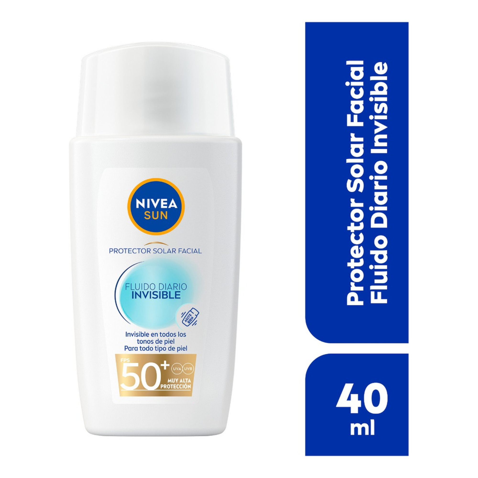 Foto 2 pulgar | Protector Solar Nivea Sun Fluido Diario Invisible 40 Ml